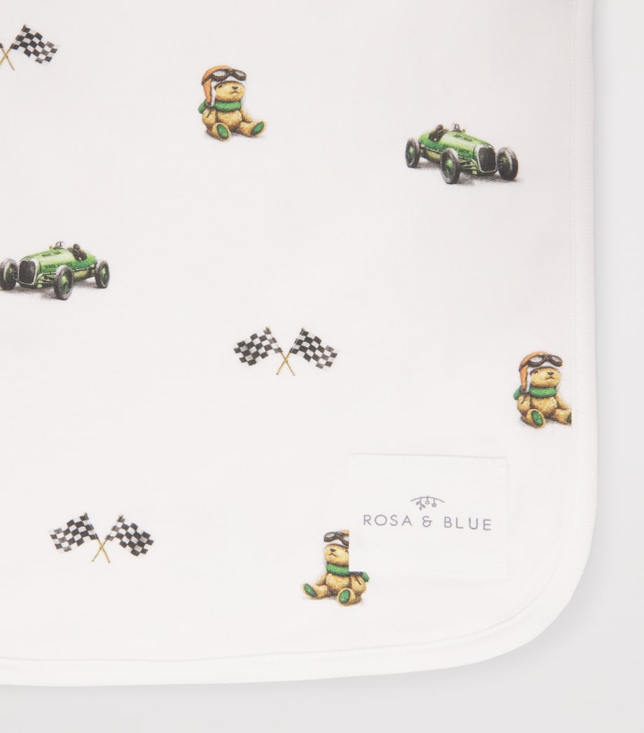 Rosa & Blue Bamboo-Organic Cotton Bear Baby Blanket Harrods Excl Image 3