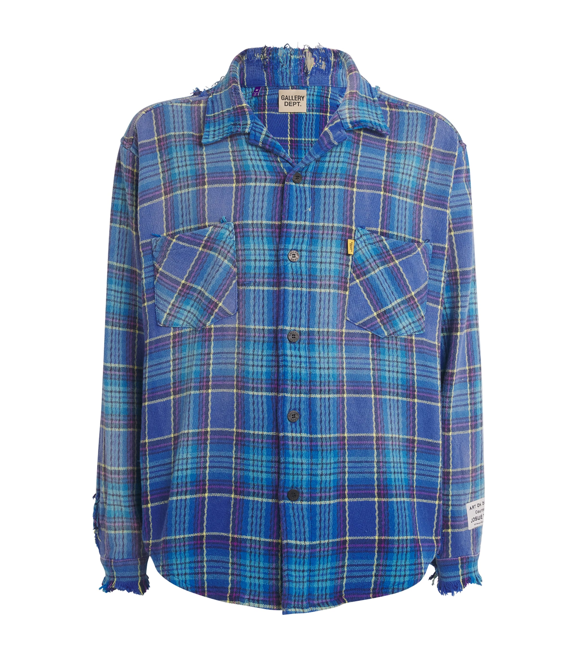 GALLERY DEPT. Mens Cotton Flannel Marley Shirt Blue Multi Image 1