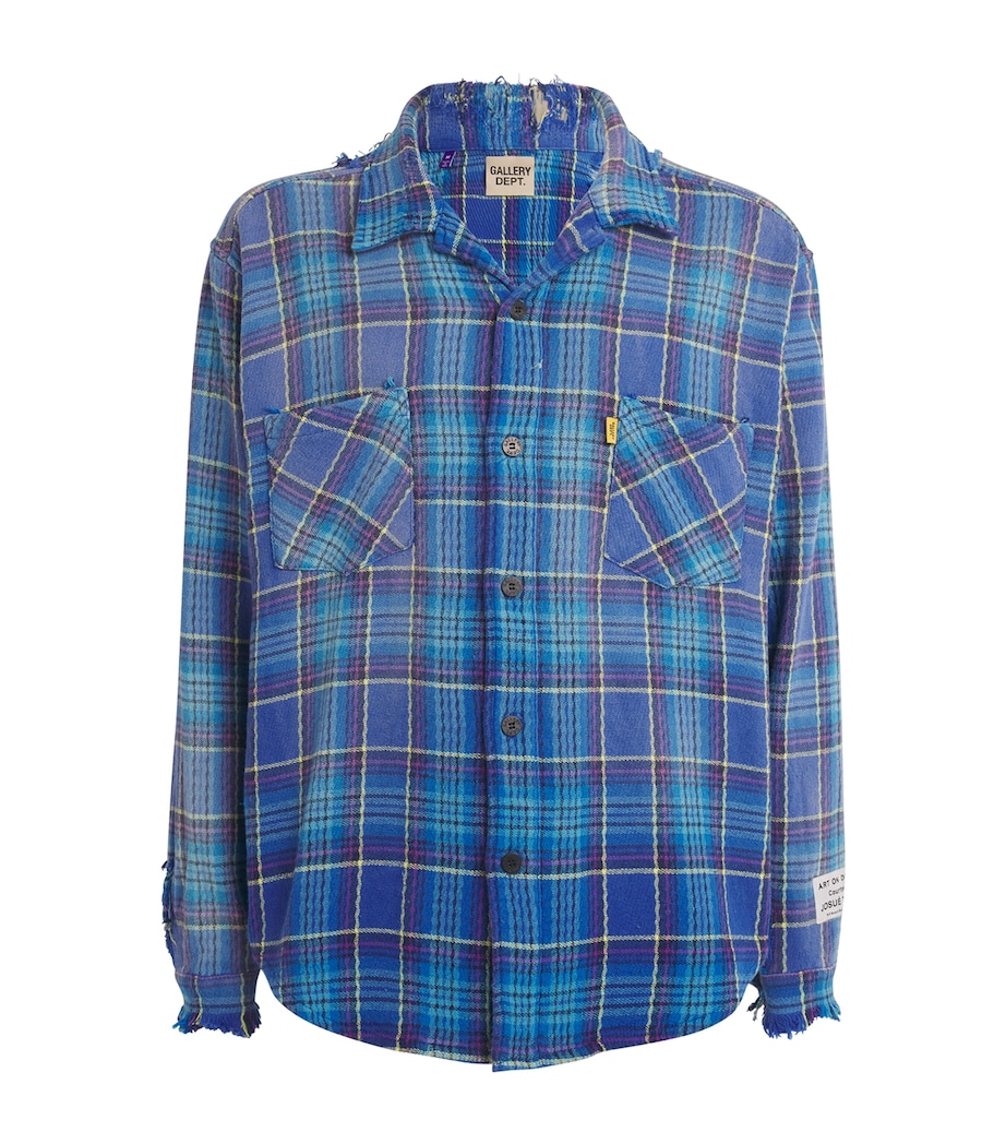 GALLERY DEPT. Mens Cotton Flannel Marley Shirt Blue Multi Image 1