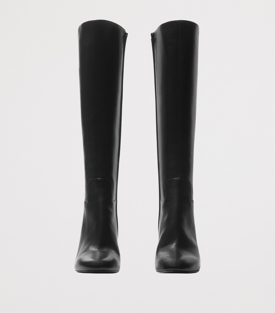 Leather Trinket Heeled Boots 90 BLACK Image 4