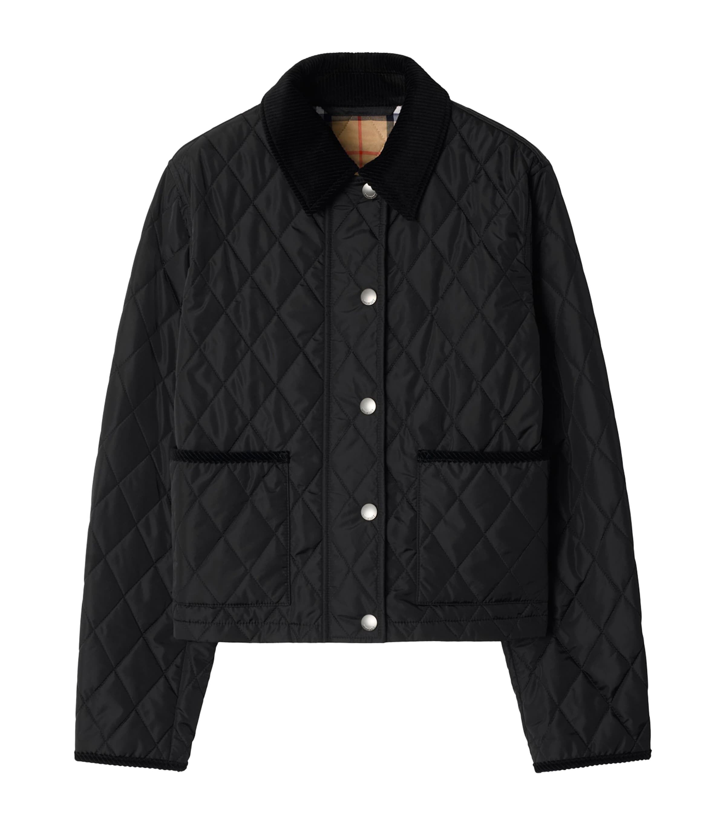 Cropped Quilted Field Jacket BLACK/SAND IP CHECK Image 1