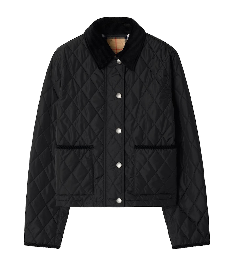 Cropped Quilted Field Jacket BLACK/SAND IP CHECK Image 1