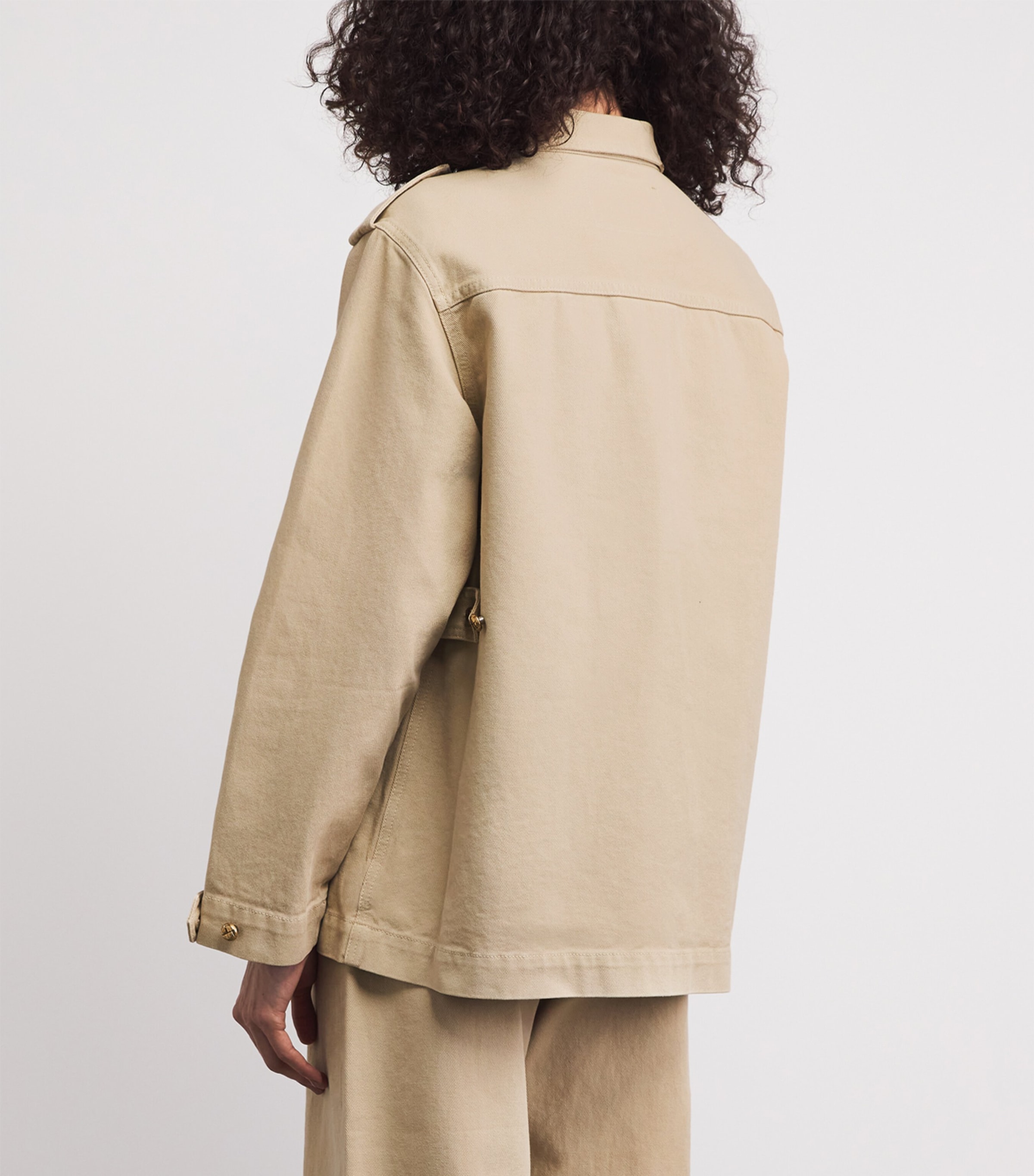 Blazé Milano Womens Nariida Sahariana Denim Jacket Almond Image 5