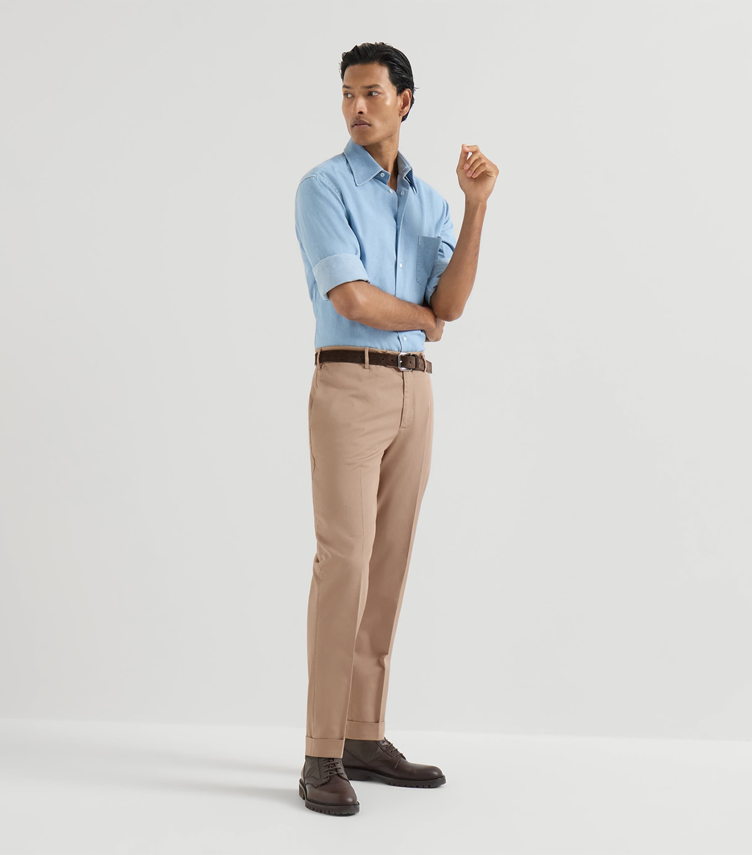 Brunello Cucinelli Mens Pima Cotton Comfort Gabardine Trousers Image 4