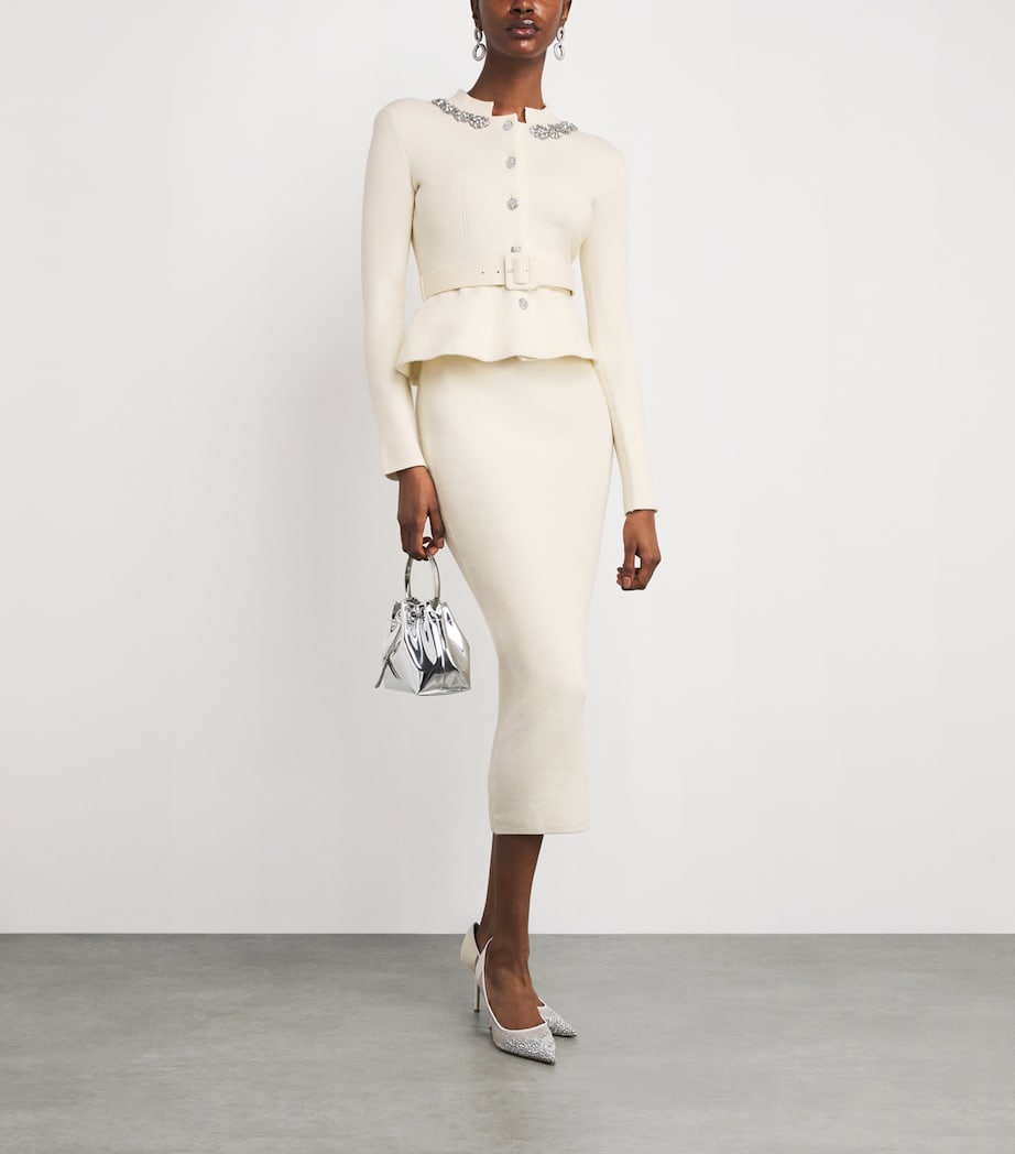 Knitted Embellished Midi Dress CREAM Image 2