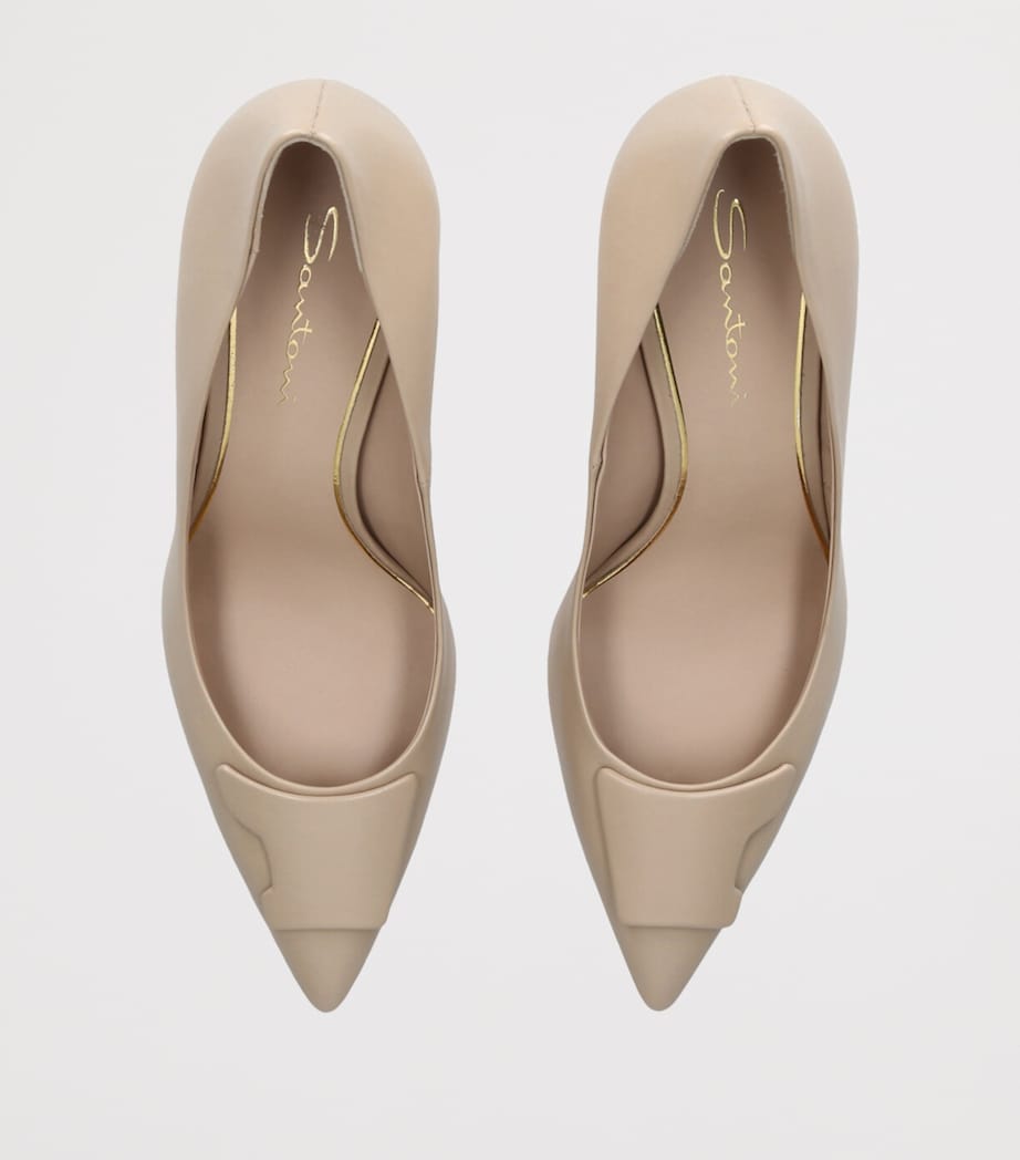 Santoni Leather Sibille Pumps 85 Beige Image 4