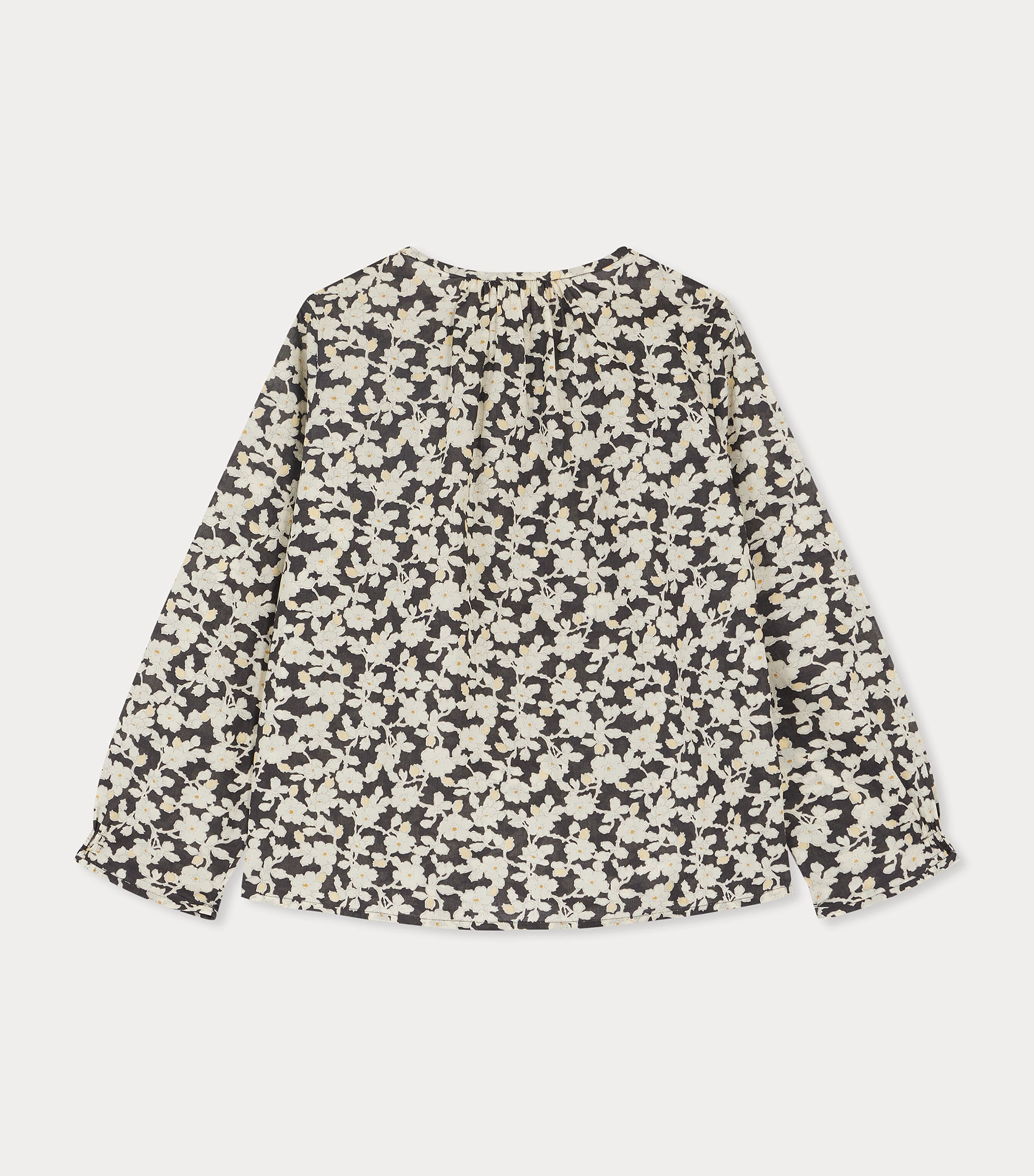 Cotton Floral Print Blouse (4-14 Years) FLEURS NOIR Image 2