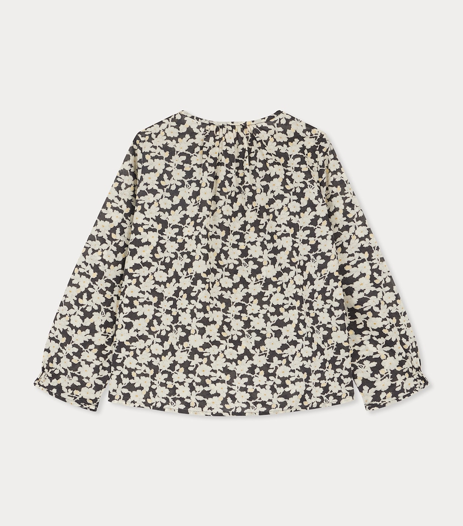 Cotton Floral Print Blouse (4-14 Years) FLEURS NOIR Image 2