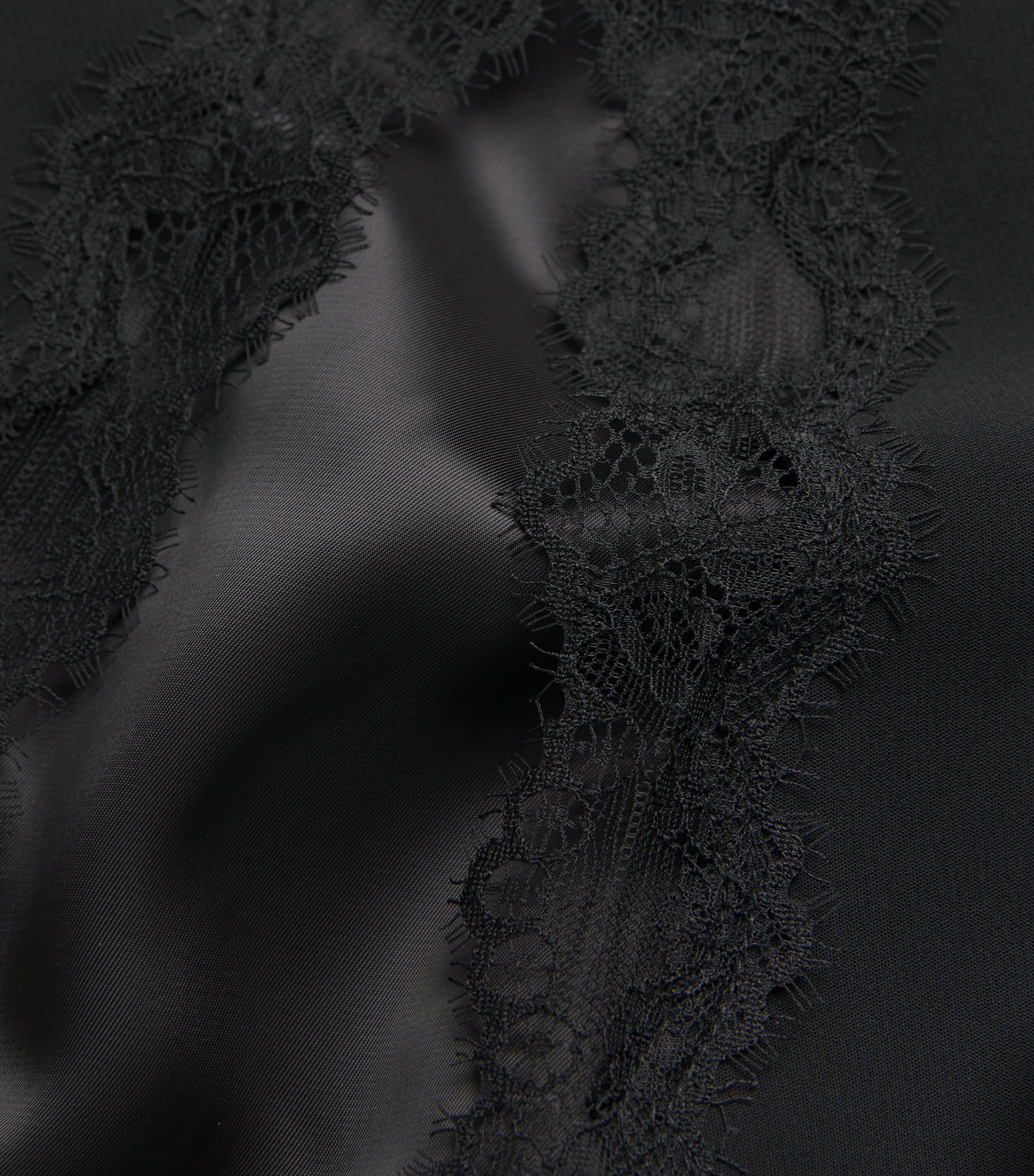 Lace-Trim Mini Dress BLACK Image 5