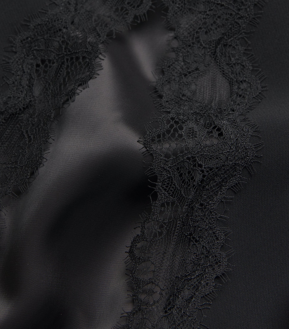 Lace-Trim Mini Dress BLACK Image 5