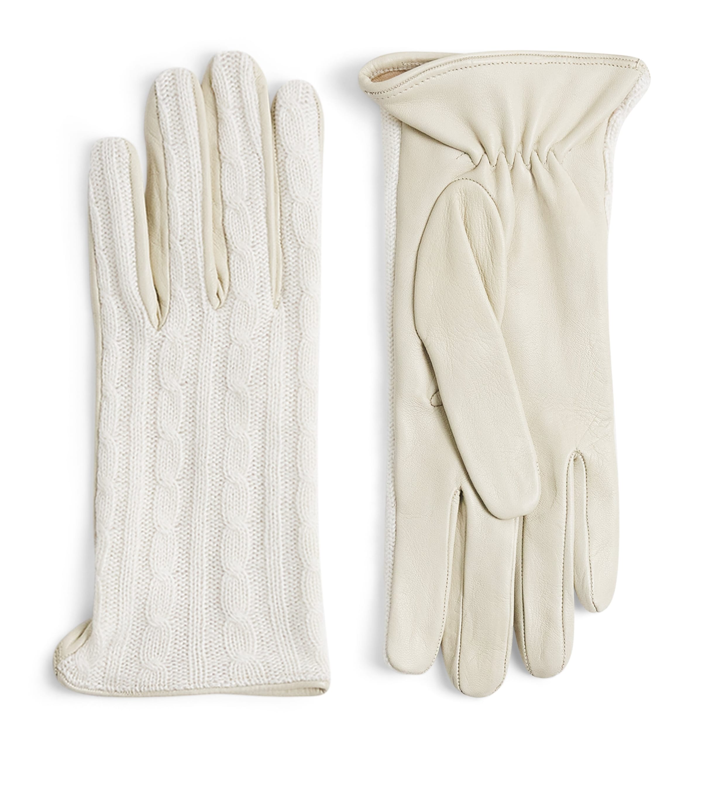 Eleventy Nappa Leather Gloves In White