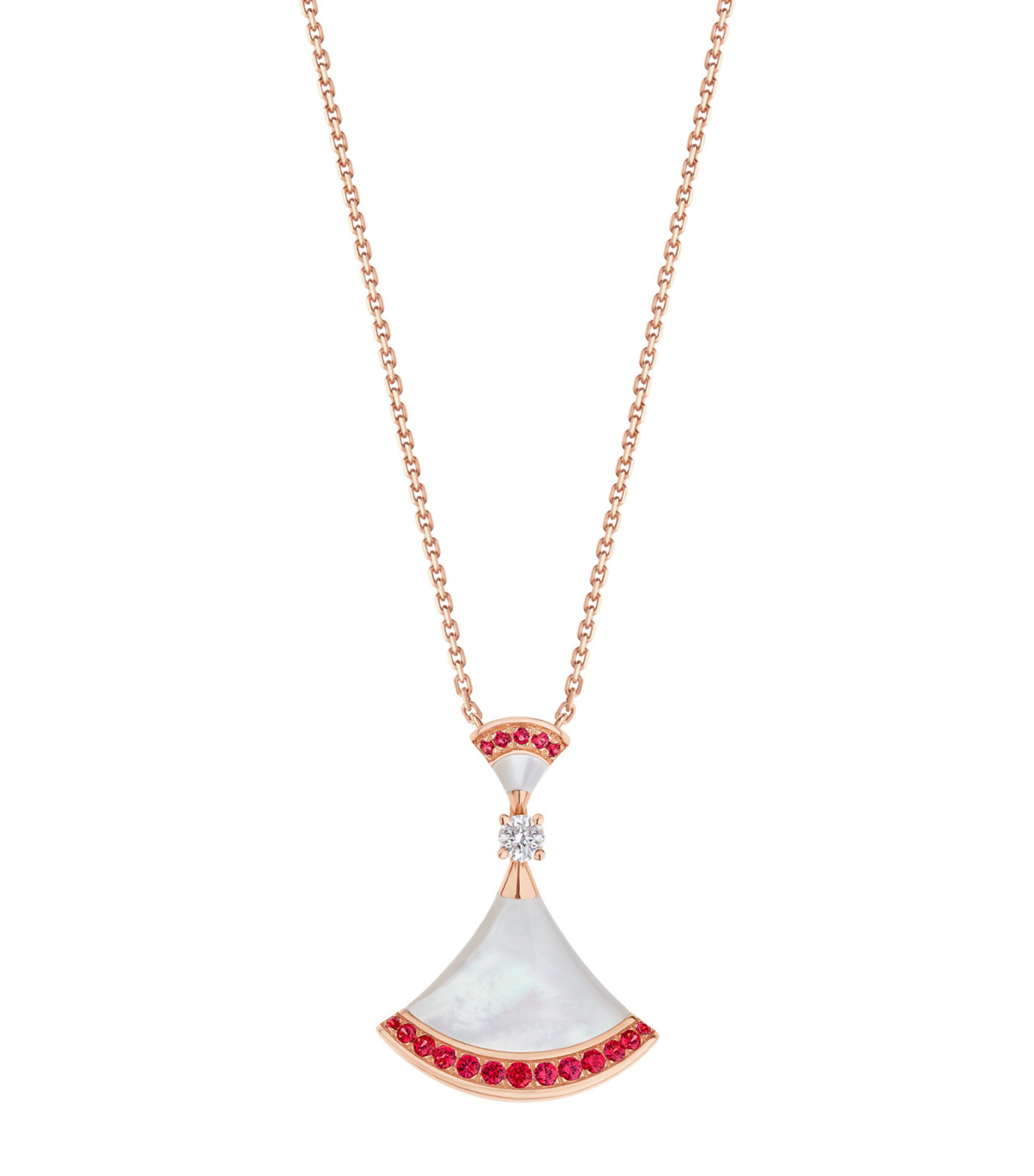 Bvlgari Rose Gold, Diamond, Ruby and Mother-of-Pearl Divas' Dream Necklace Pink Gold Image 1