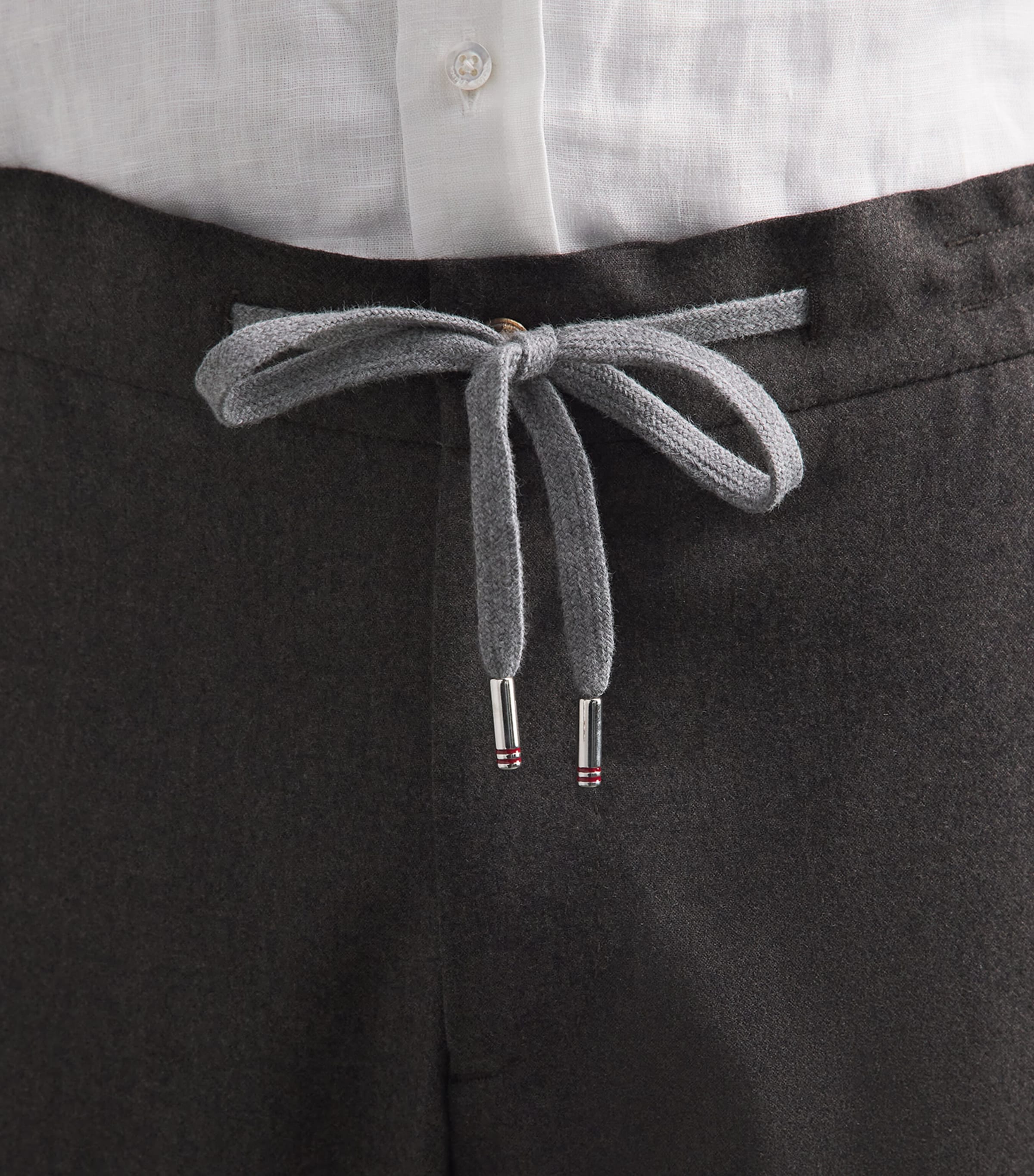 Marco Pescarolo Womens Cashmere Drawstring Trousers Brown Image 3