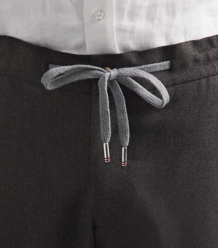 Marco Pescarolo Womens Cashmere Drawstring Trousers Brown Image 3