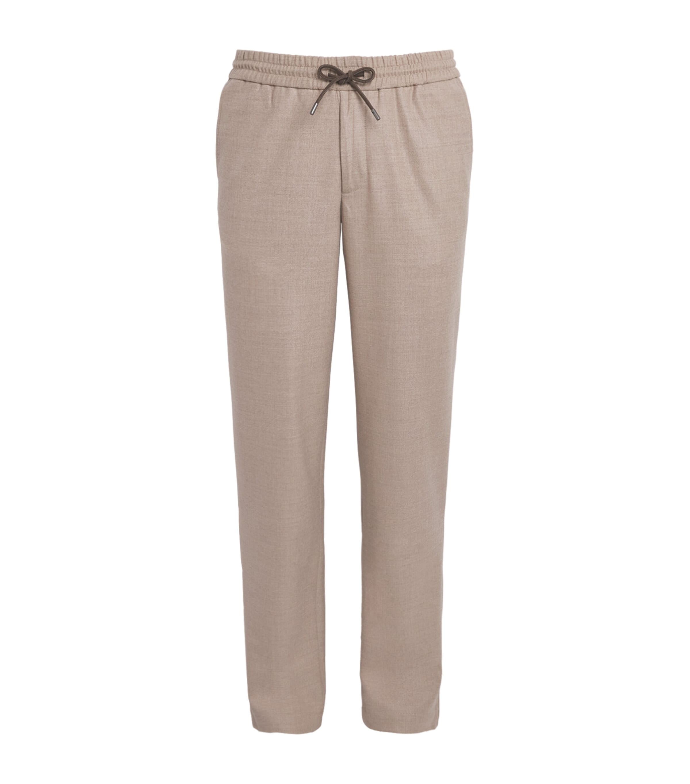 Sease Mens Stretch-Virgin Wool Mindset Drawstring Trousers Driftwood Image 1