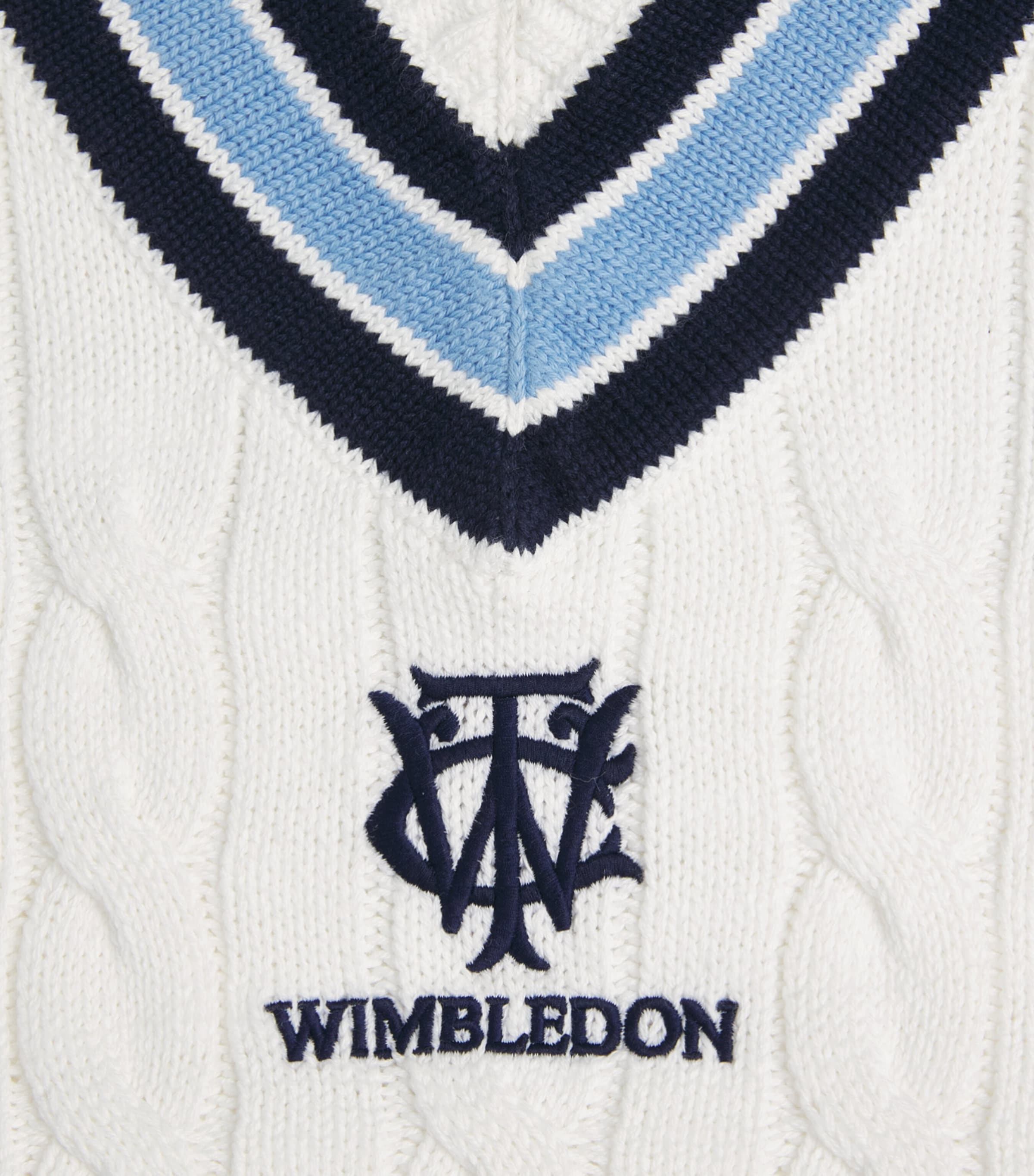 RLX Ralph Lauren Mens x Wimbledon Cotton Sweater Vest Cream Combo Image 6