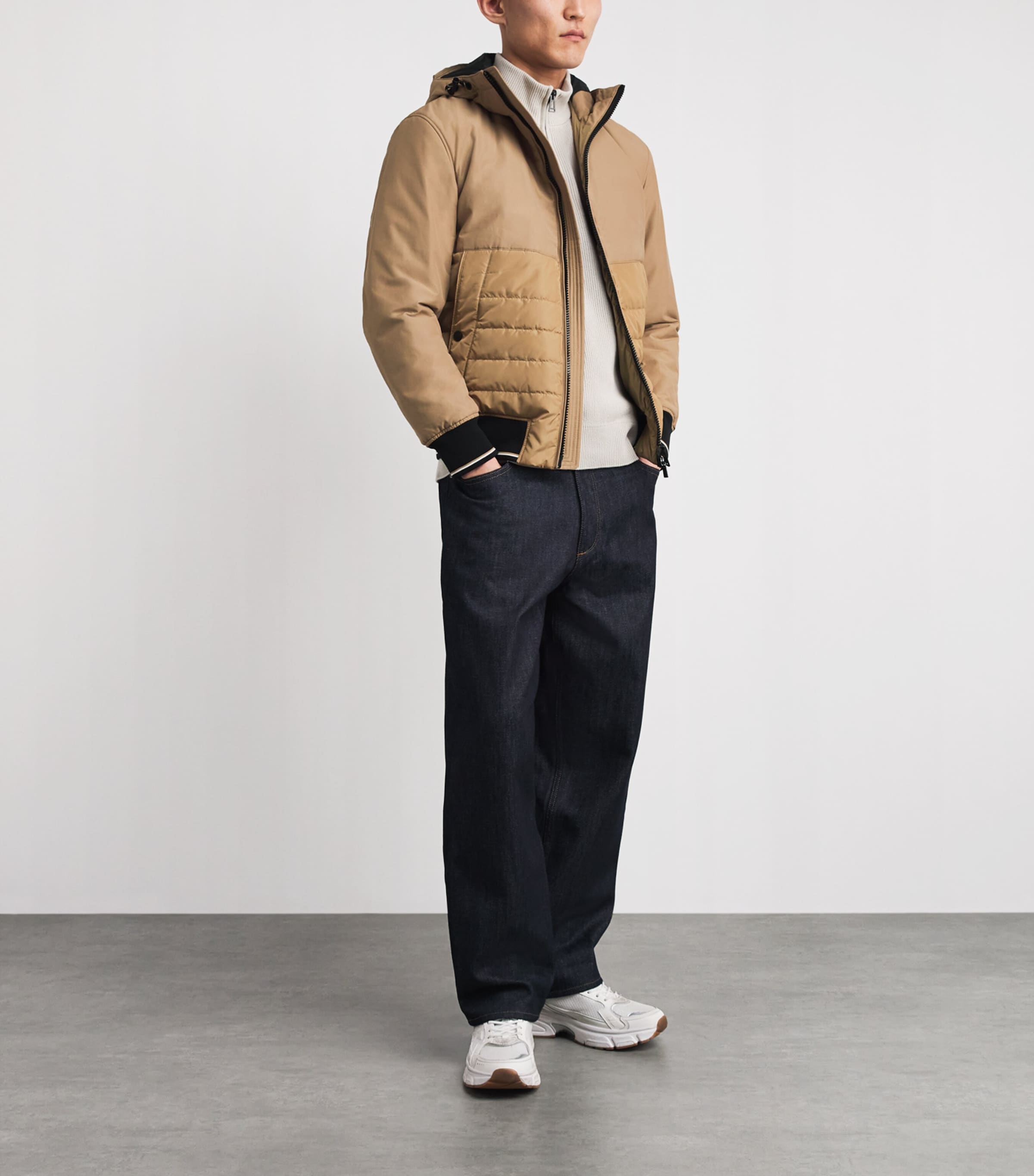 Water-Resistant Quilted-Panel Jacket 260 Image 2