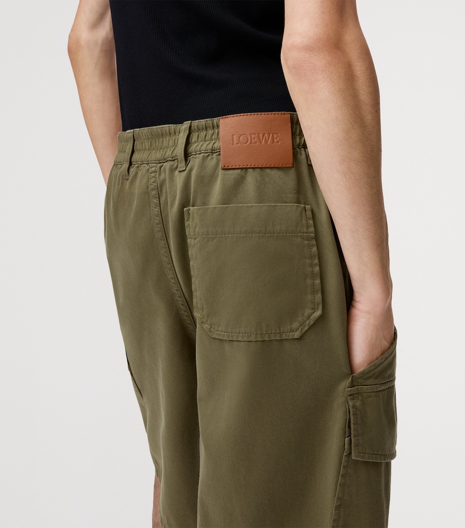 LOEWE Mens x Paula's Ibiza Cargo Shorts Khaki Green Image 5