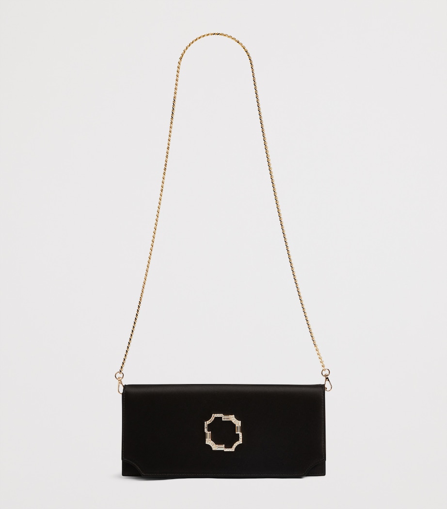 Satin Vivien Evening Clutch Bag BLACK Image 5