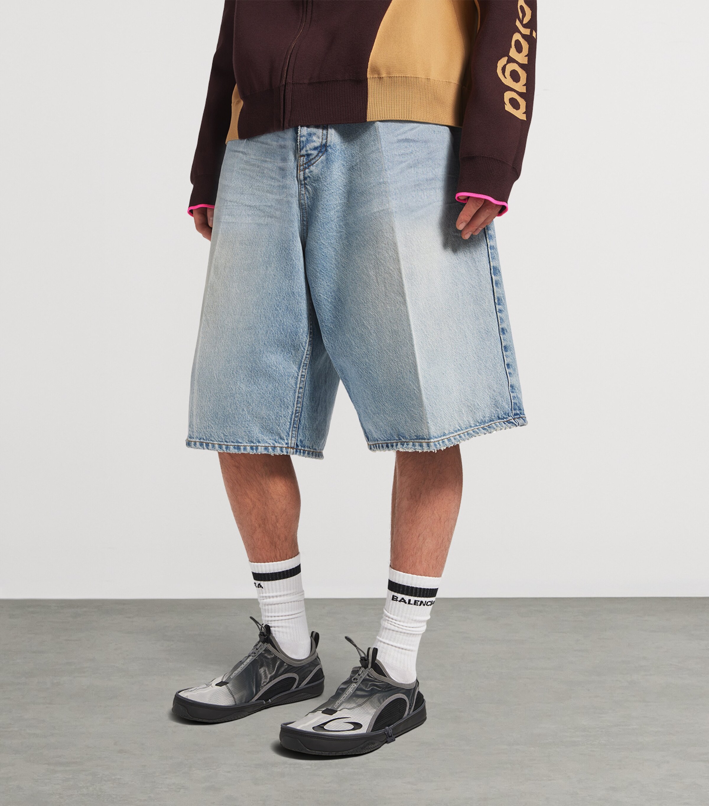 Balenciaga Mens Stay Press Denim Shorts Image 5