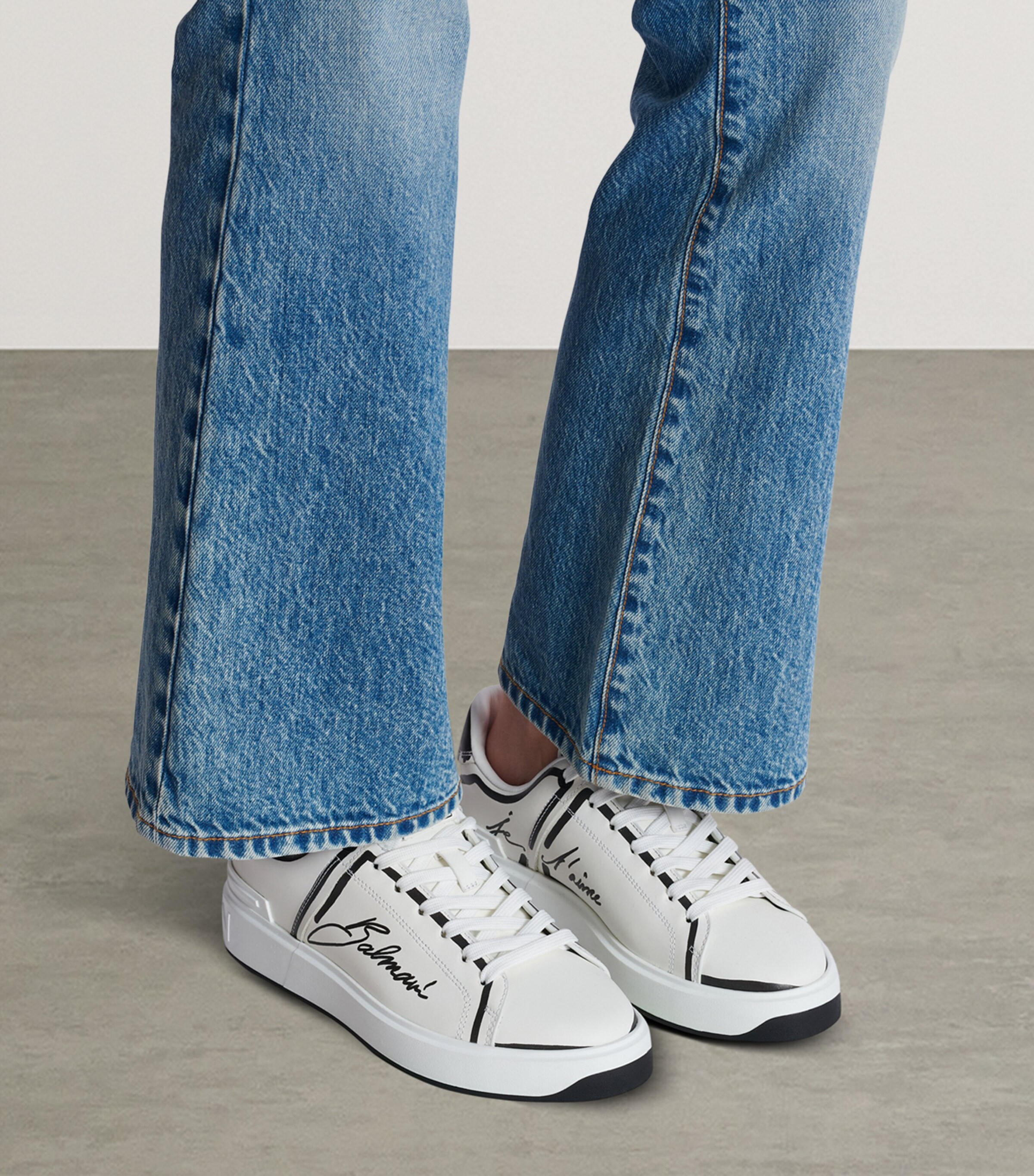 スニーカー Balmain B Court-Calfskin Sneaker B-Court printed calfskin trainers - Men | BALMAIN