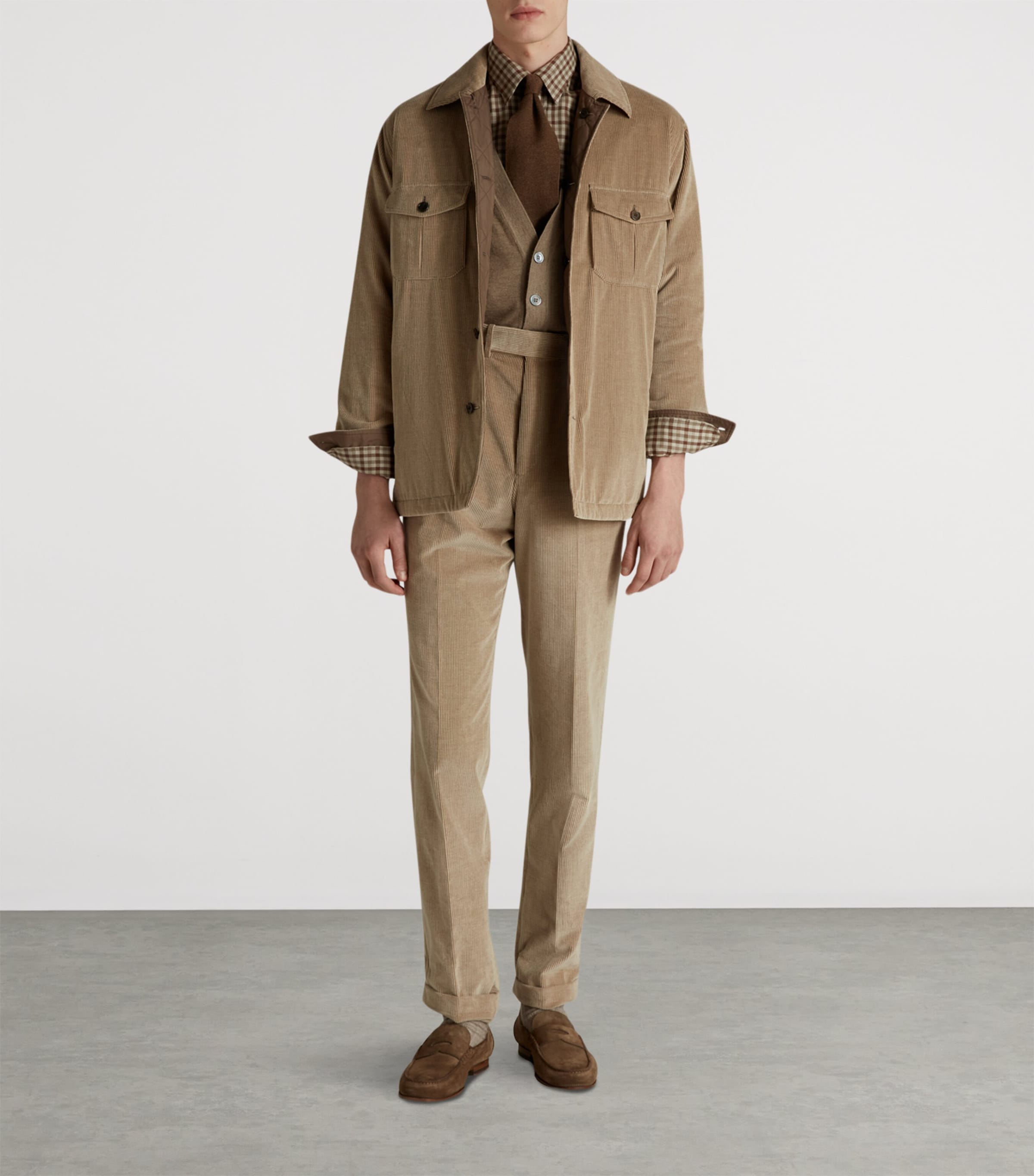 Cotton-Cashmere Corduroy Reversible Overshirt 286SHADED BEIGE Image 3