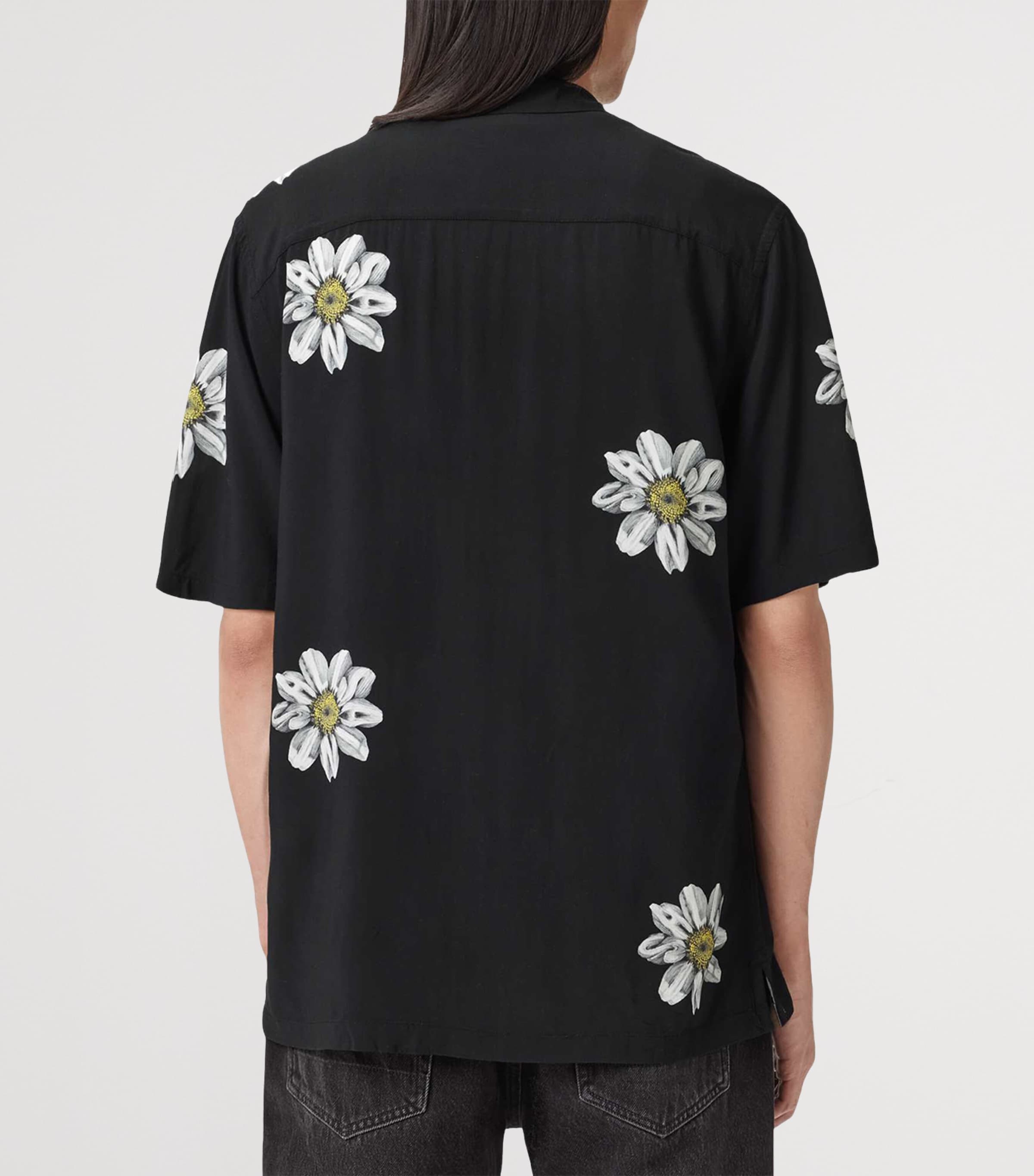 Printed Petal Shirt JET BLACK Image 5