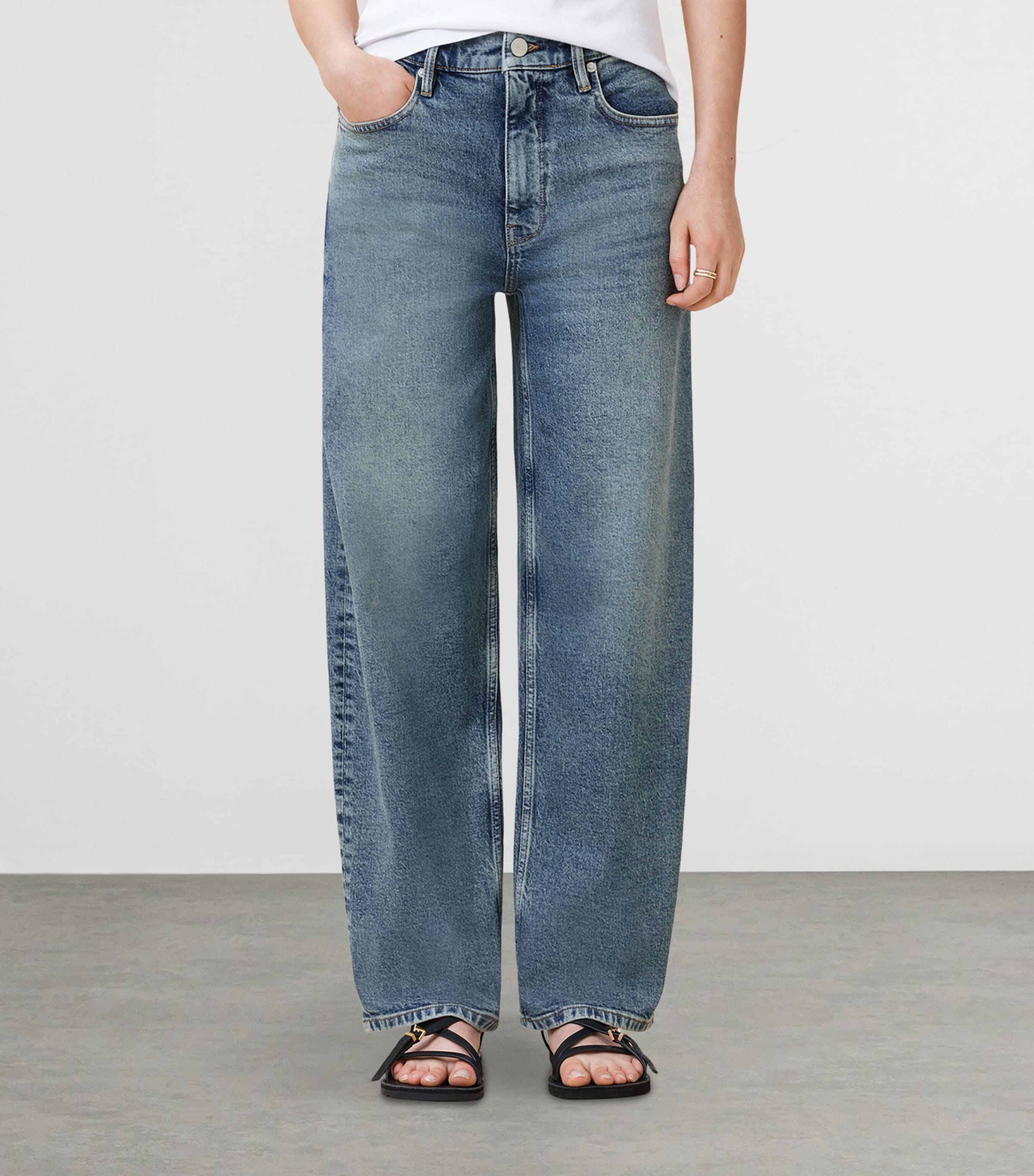 Sadie Barrel Jeans WASHED INDIGO Image 4