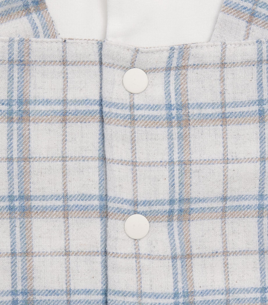 Patachou Check Playsuit (6-24 Months) Beig Chck Image 3