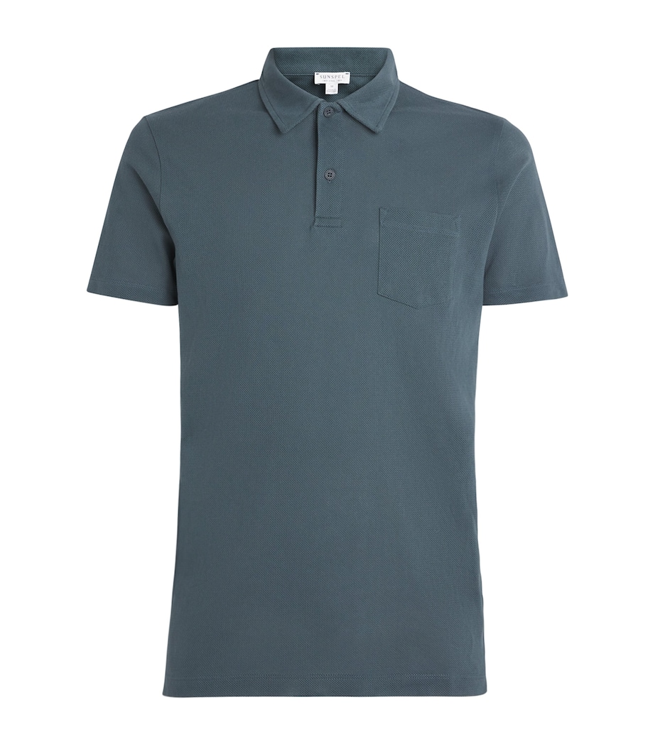 Supima Cotton Riviera Polo Shirt DARK PETROL26 GNIT Image 1
