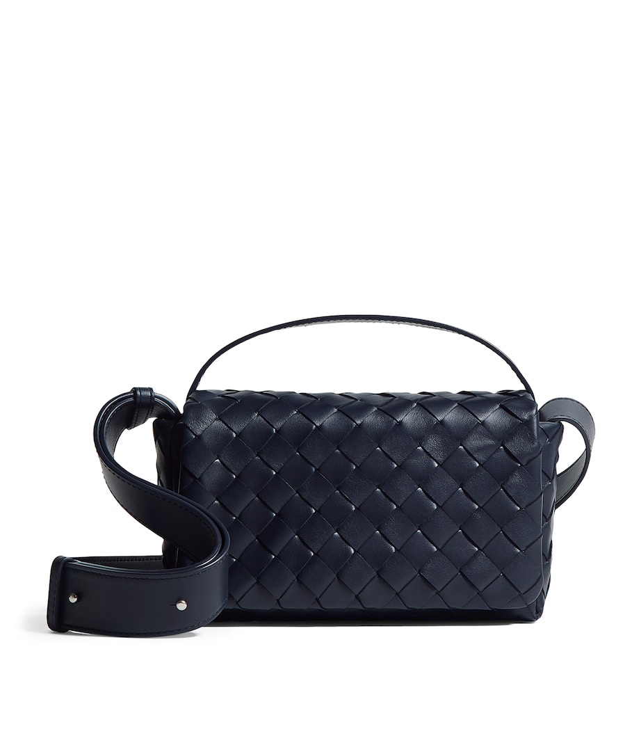 Bottega Veneta Mini Leather Intrecciato Flap Cross-Body Bag Image 1