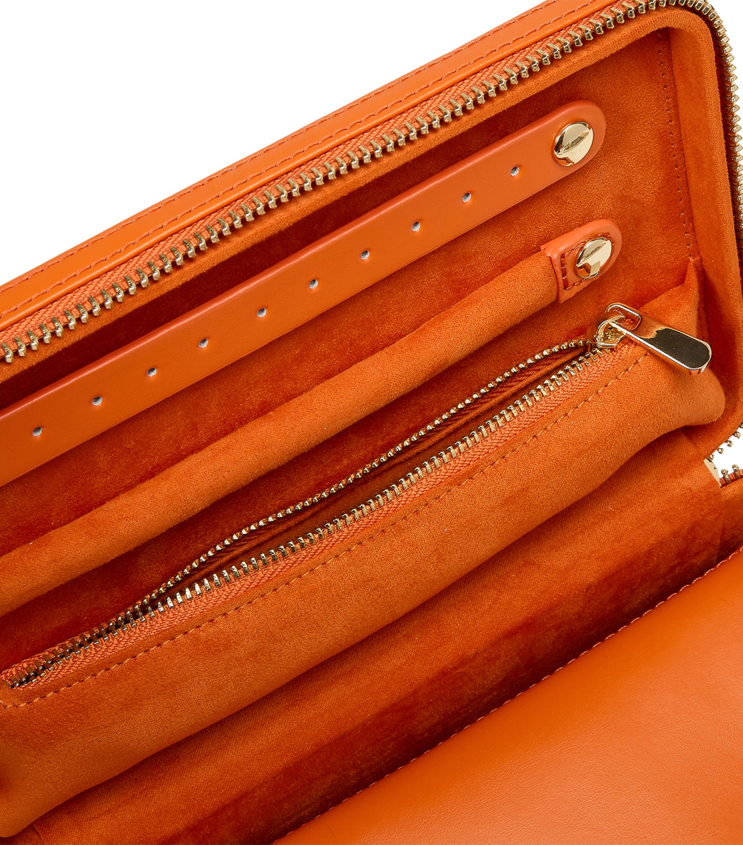 Medium Leather Maria Jewellery Case TANGERINE Image 5
