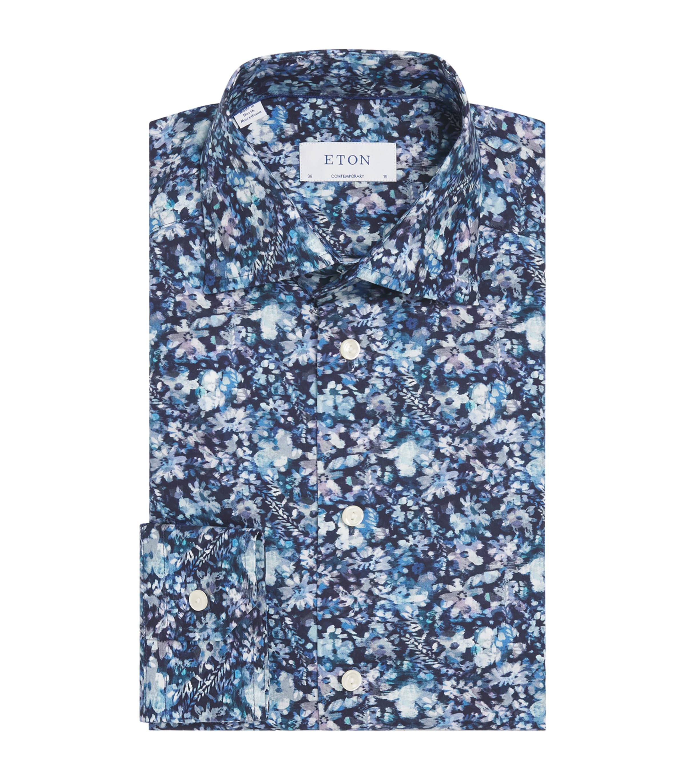 Eton Men's Slim Fit Signature Twill Dress Shirt Reviews Eton Solid  Signature Twill Paisley Effect Shirt In Blue