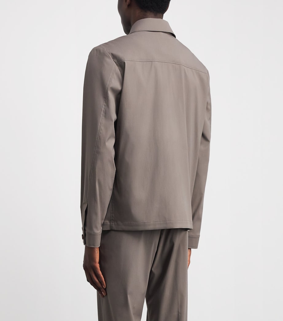 Corneliani Mens Water-Repellent Techwool Overshirt Natural / Beige Image 5