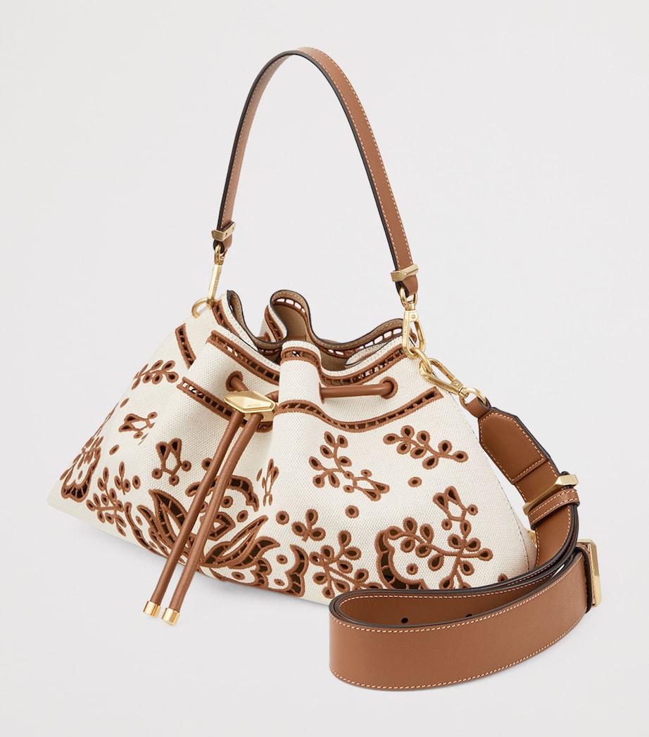 Medium Canvas Cinch Bucket Bag NATURAL/TAN/GOLD Image 2