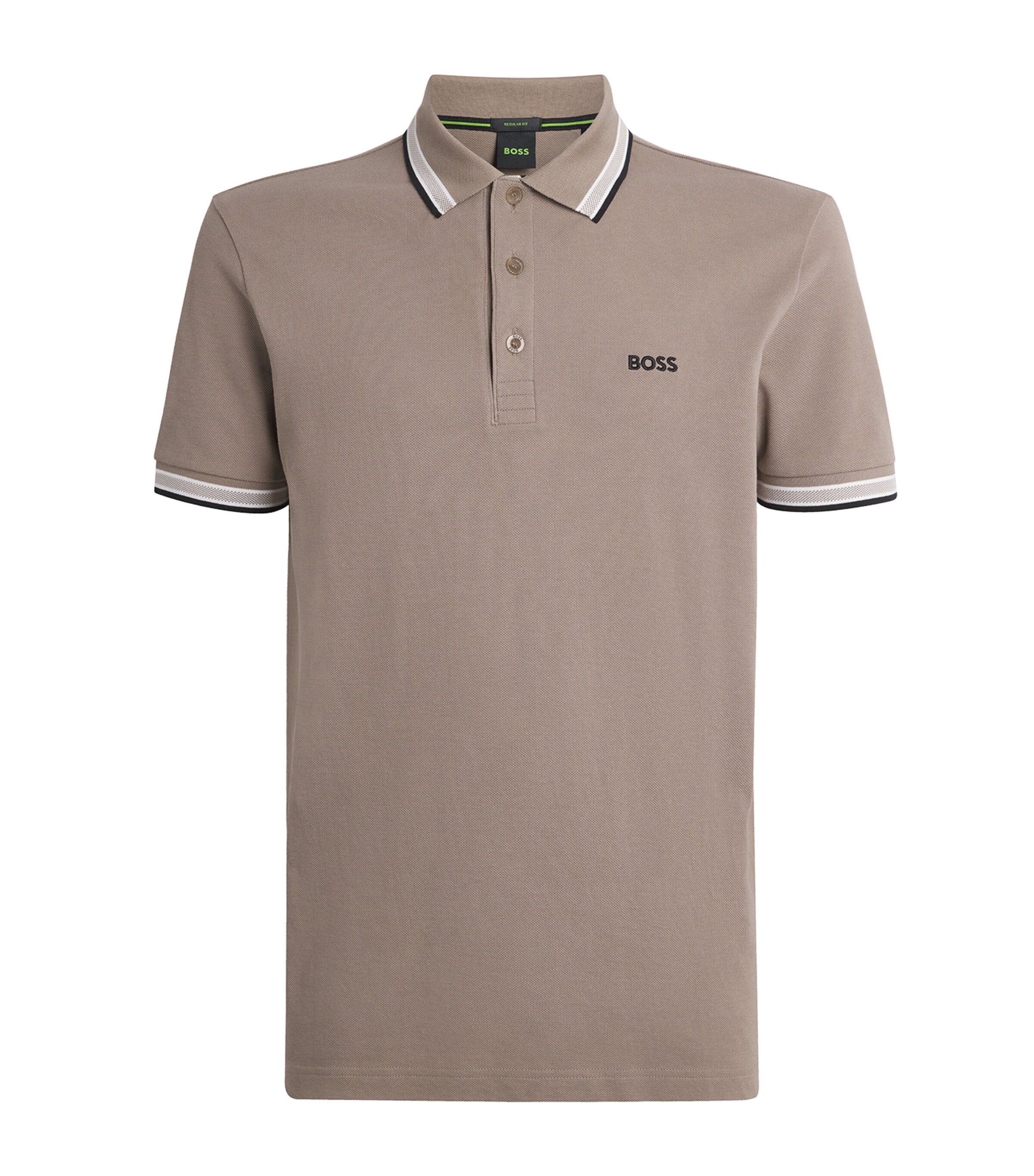 BOSS Mens Cotton Paddy Polo Shirt Pastel Green Image 1