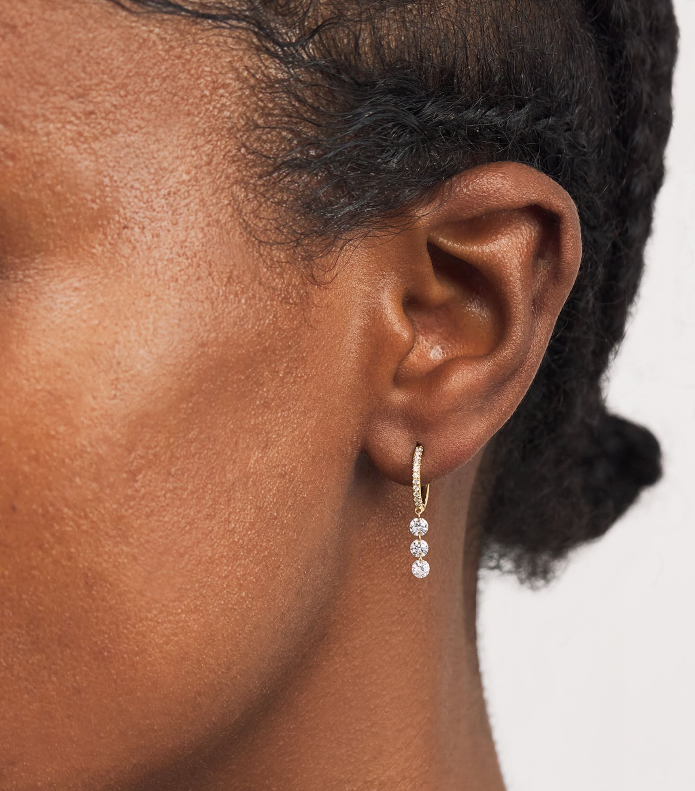 Yellow Gold and Diamond Danae Single Earring YELLOW GOLD Image 2