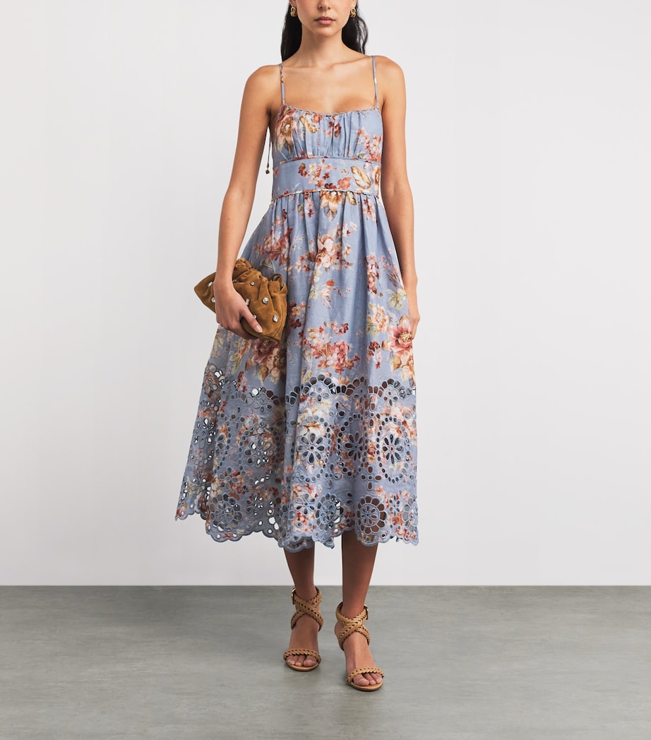 Linen Awaken Picnic Midi Dress CHAMBRAY FLORALCFLR Image 2