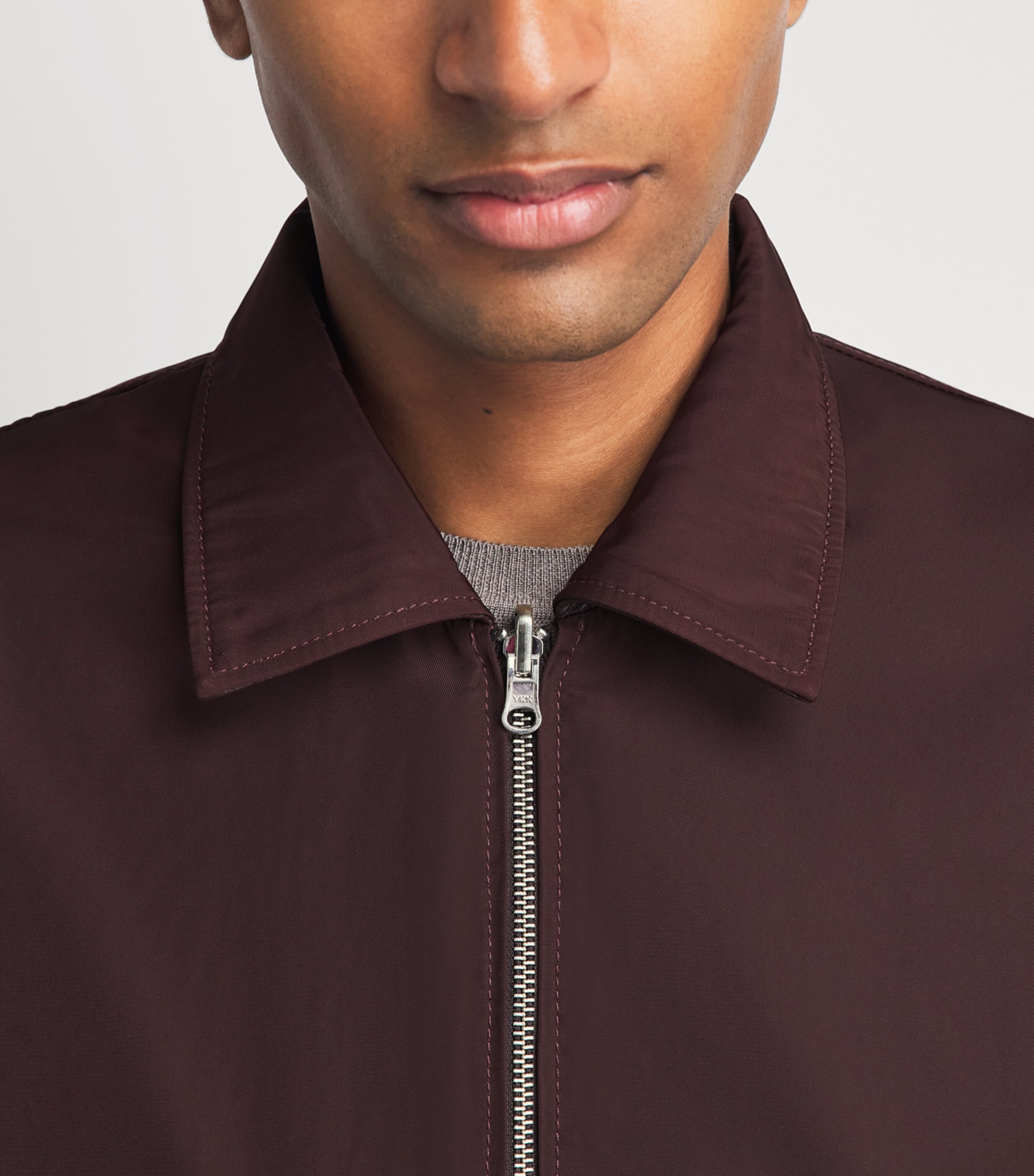 Arma Mens Reversible Backett Leather Bomber Jacket Shiraz Image 7