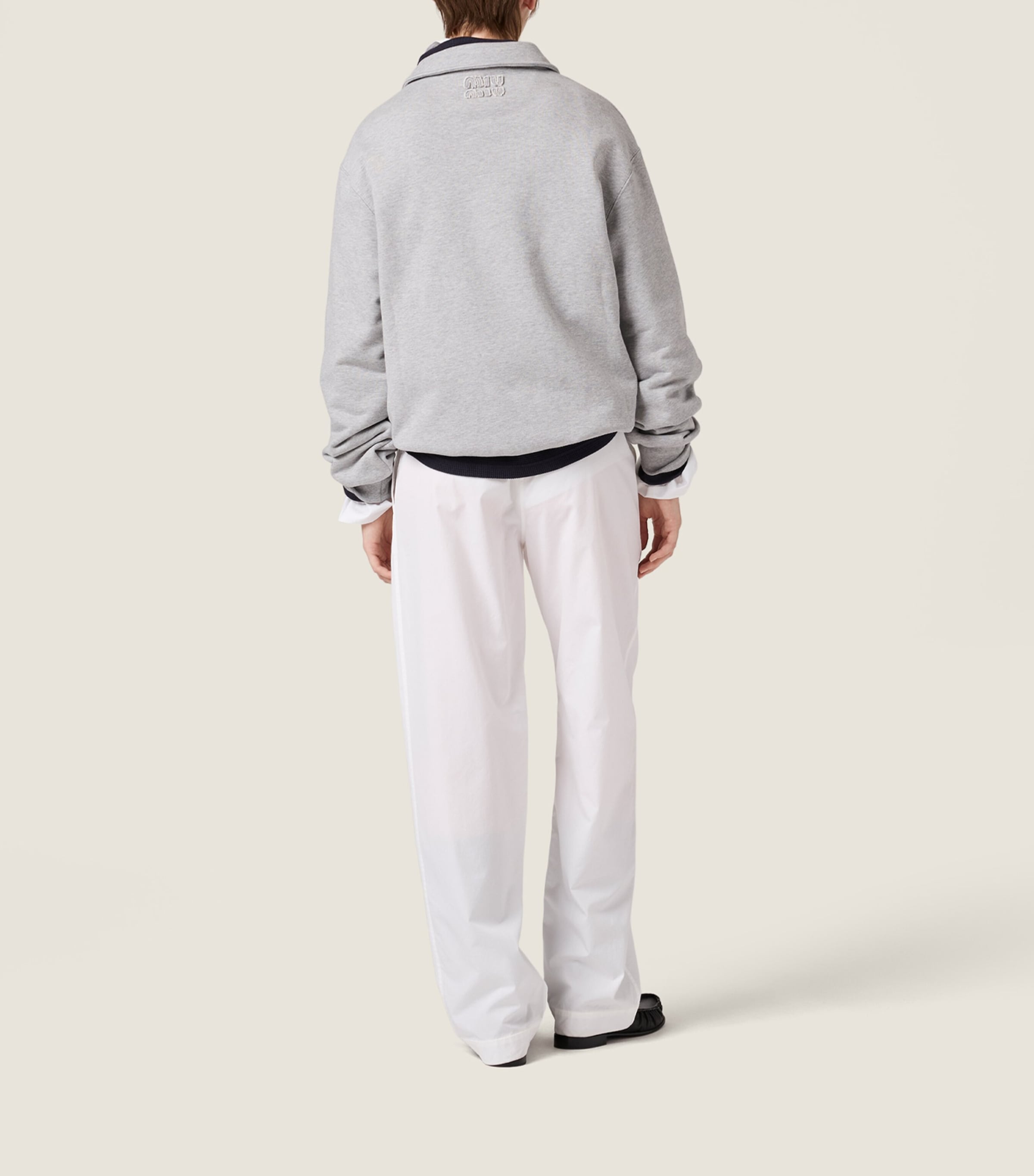 Cotton Slanted-Zip Sweatshirt F0031 Image 3