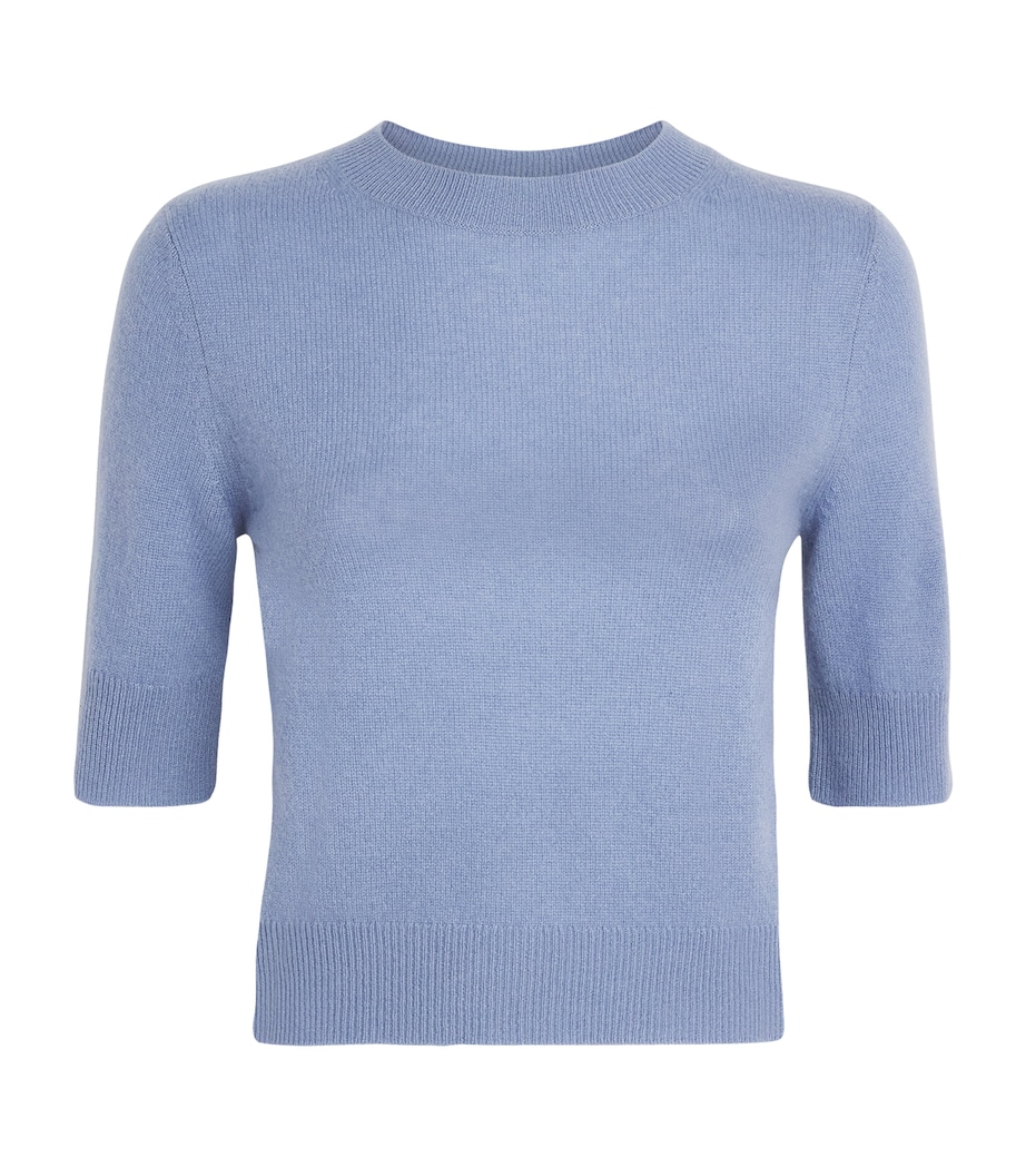 Le Kasha Womens Cashmere Short-Sleeve Chypre Sweater Ocean Blue Image 1