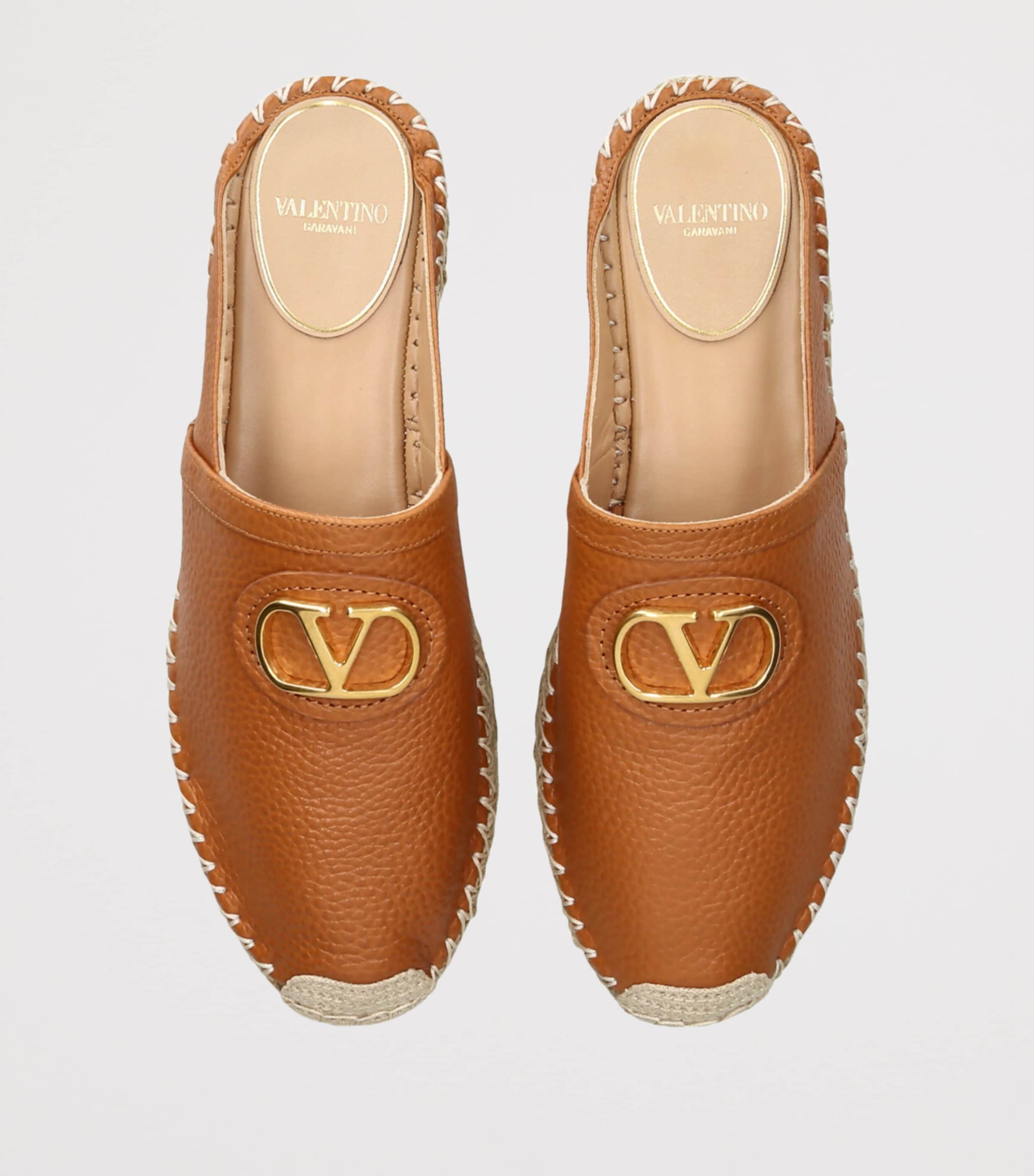 Leather Espadrille Mules TAN Image 4
