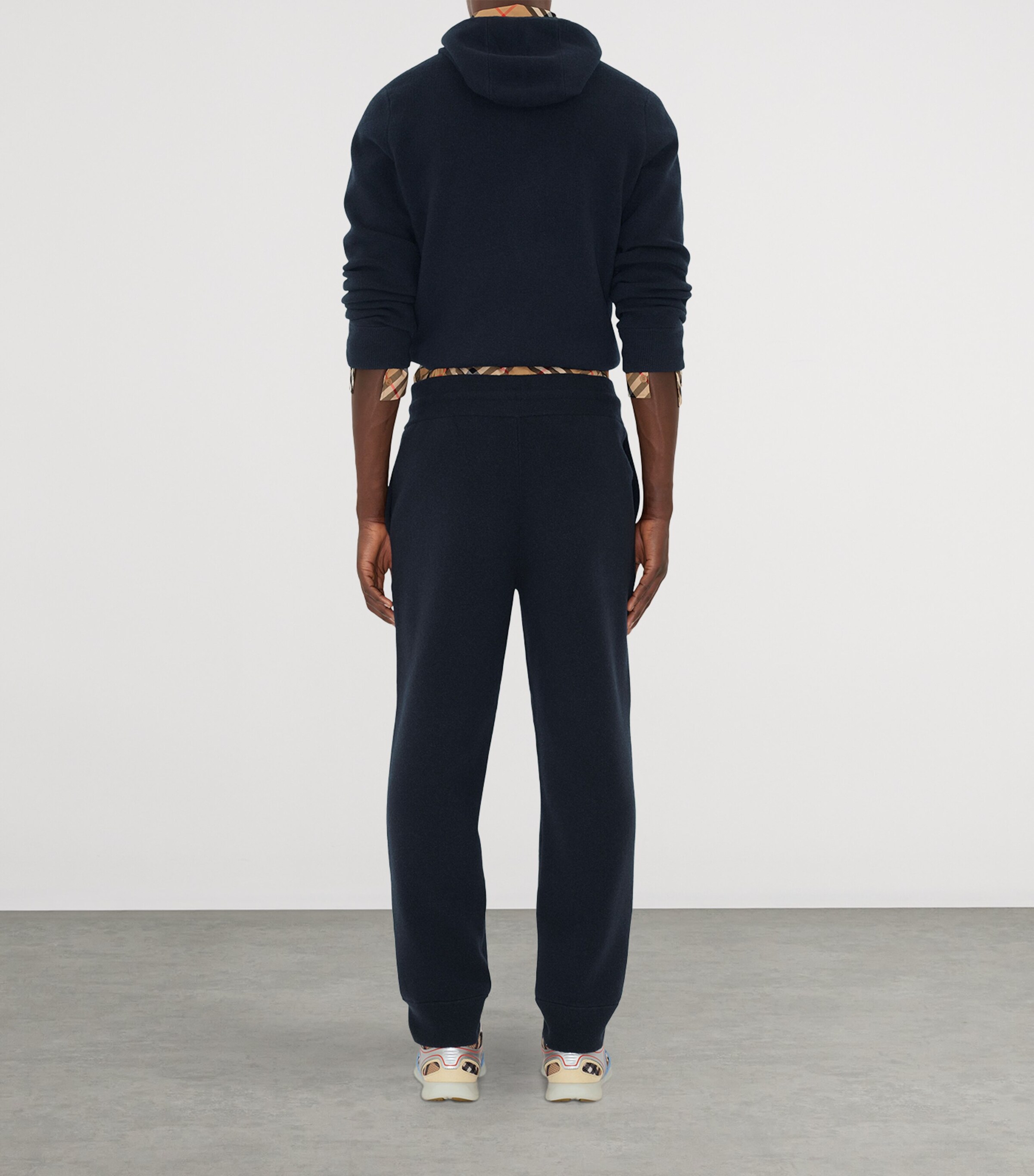 Cashmere-Blend Logo Sweatpants NAVY Image 4