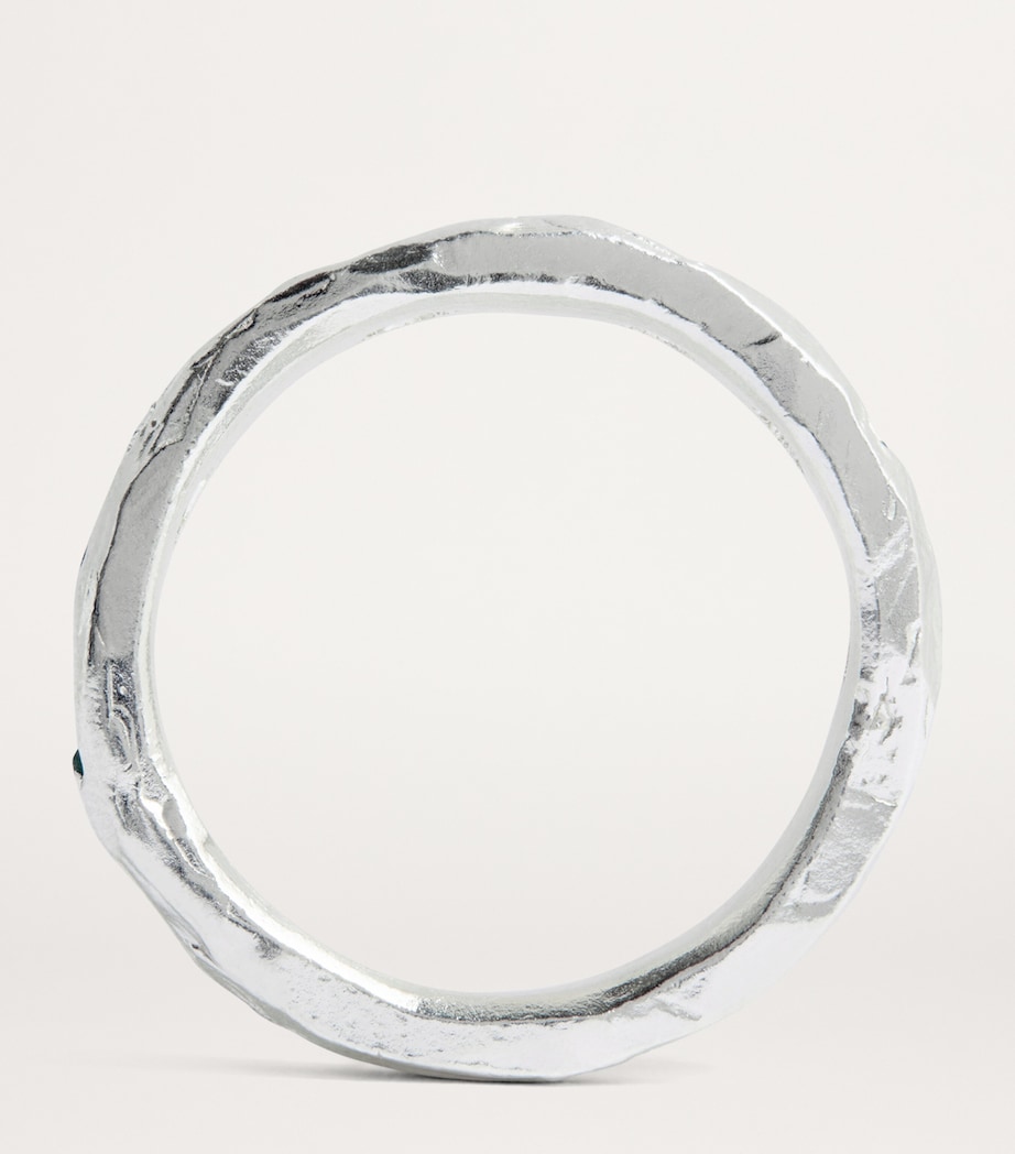 Sterling Silver and Emerald Ring GREEN Image 2