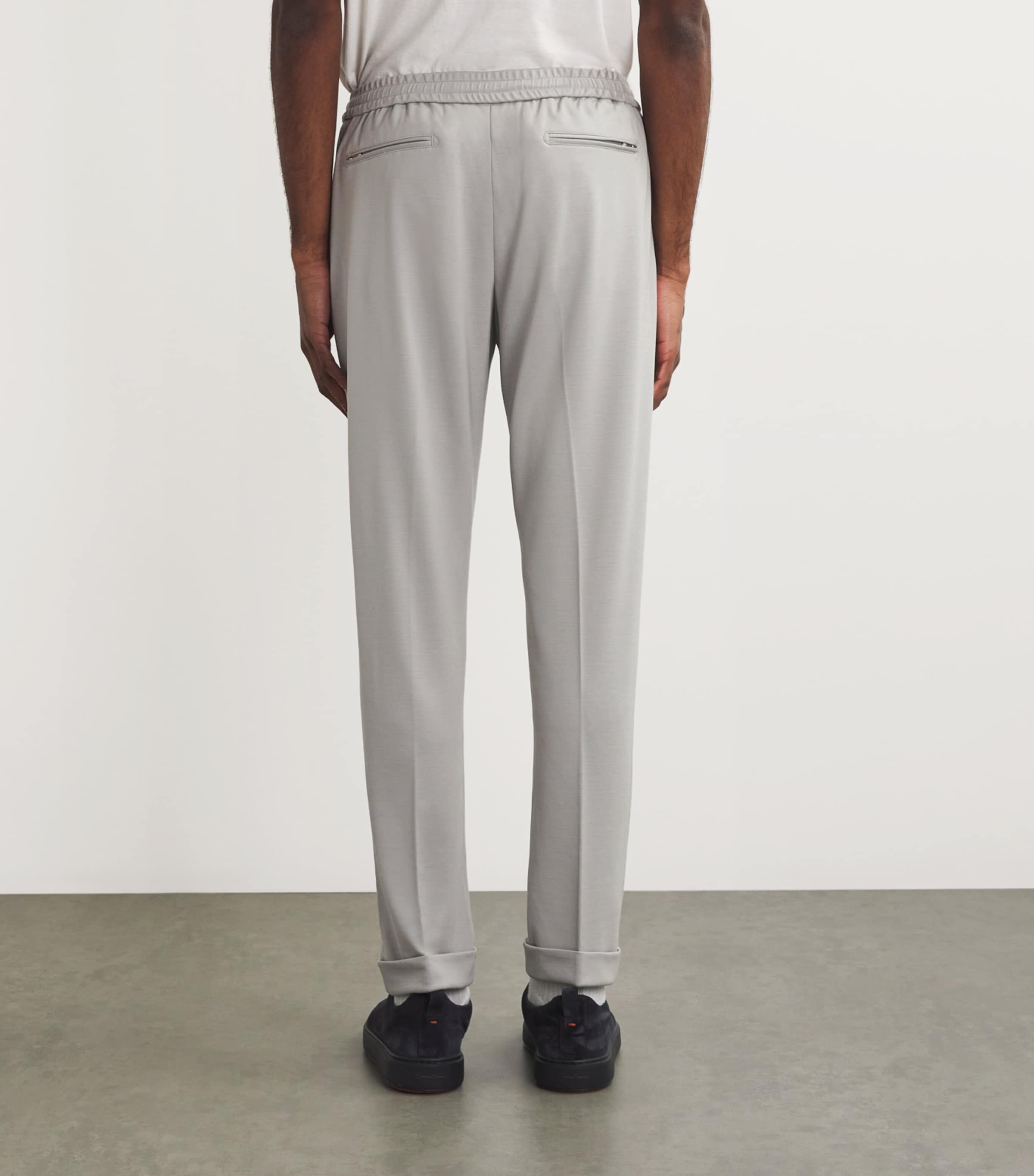 Virgin Wool Drawstring Trousers 02 ICE Image 4