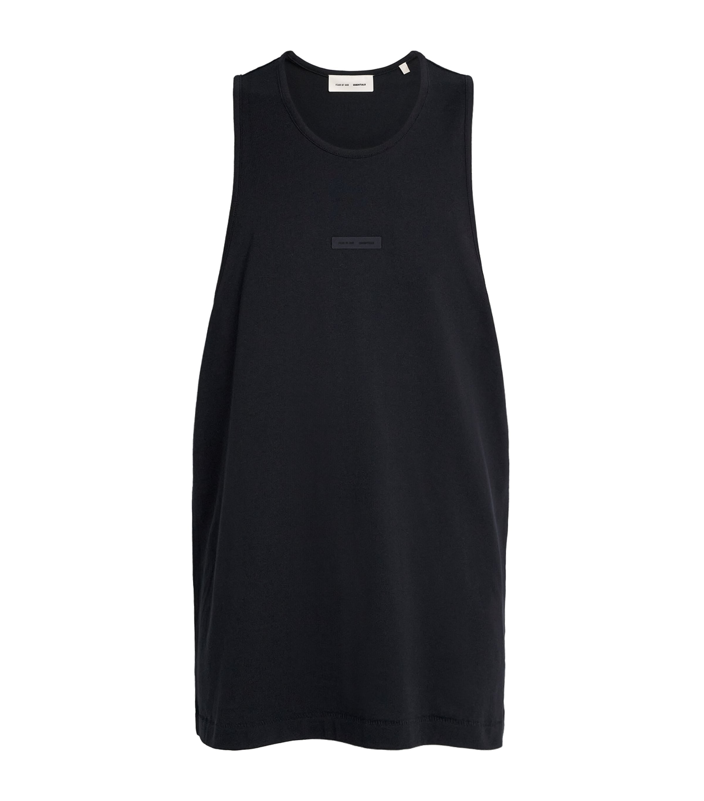 Essentials Cotton Oversized Logo Tank Top In Black