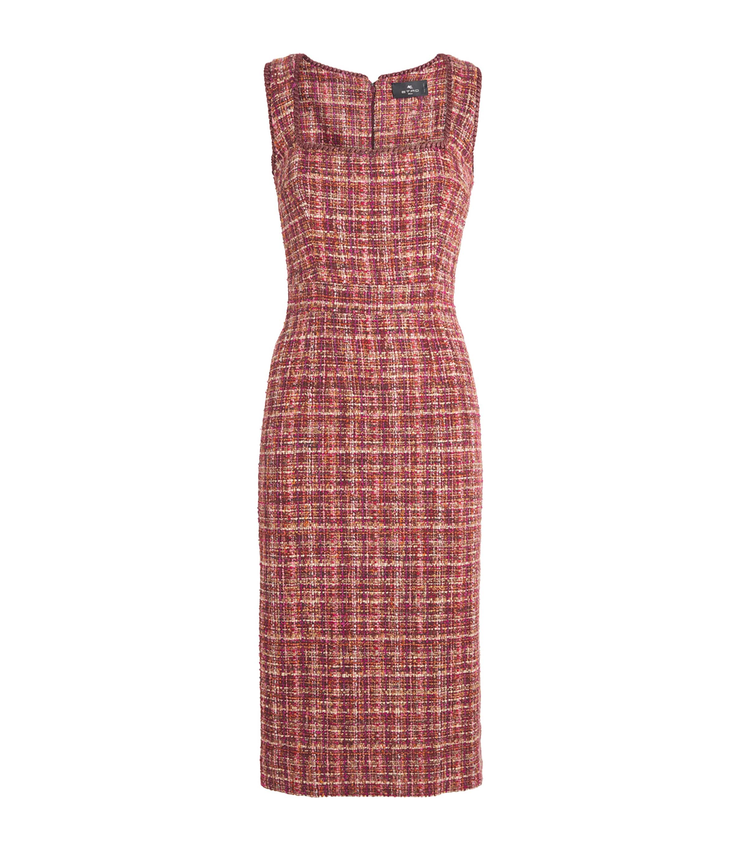Etro Paisley Cotton And Wool-blend Midi Dress In Red