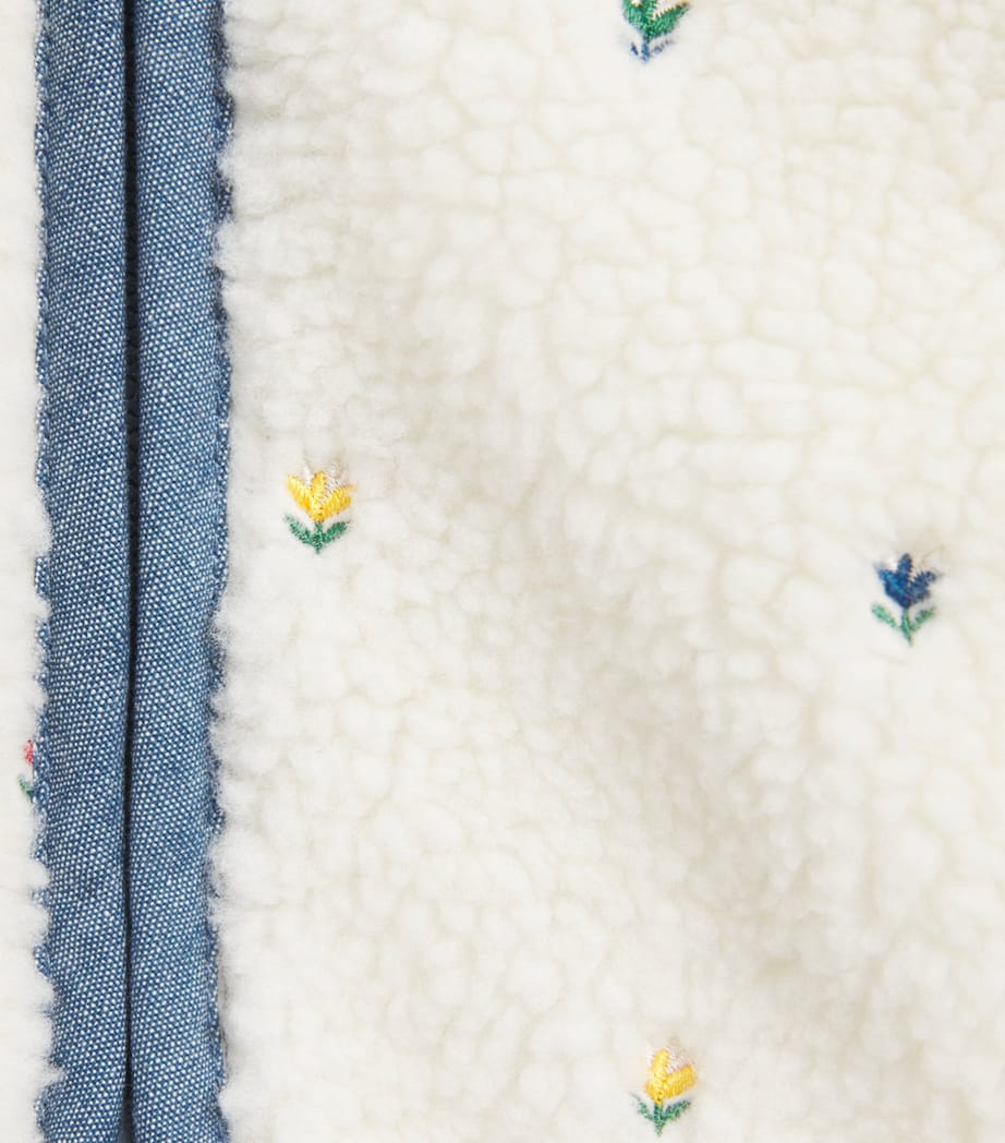 Stella McCartney Kids Fleece Floral Jacket (3-36 Months) Avorio/embr Image 3