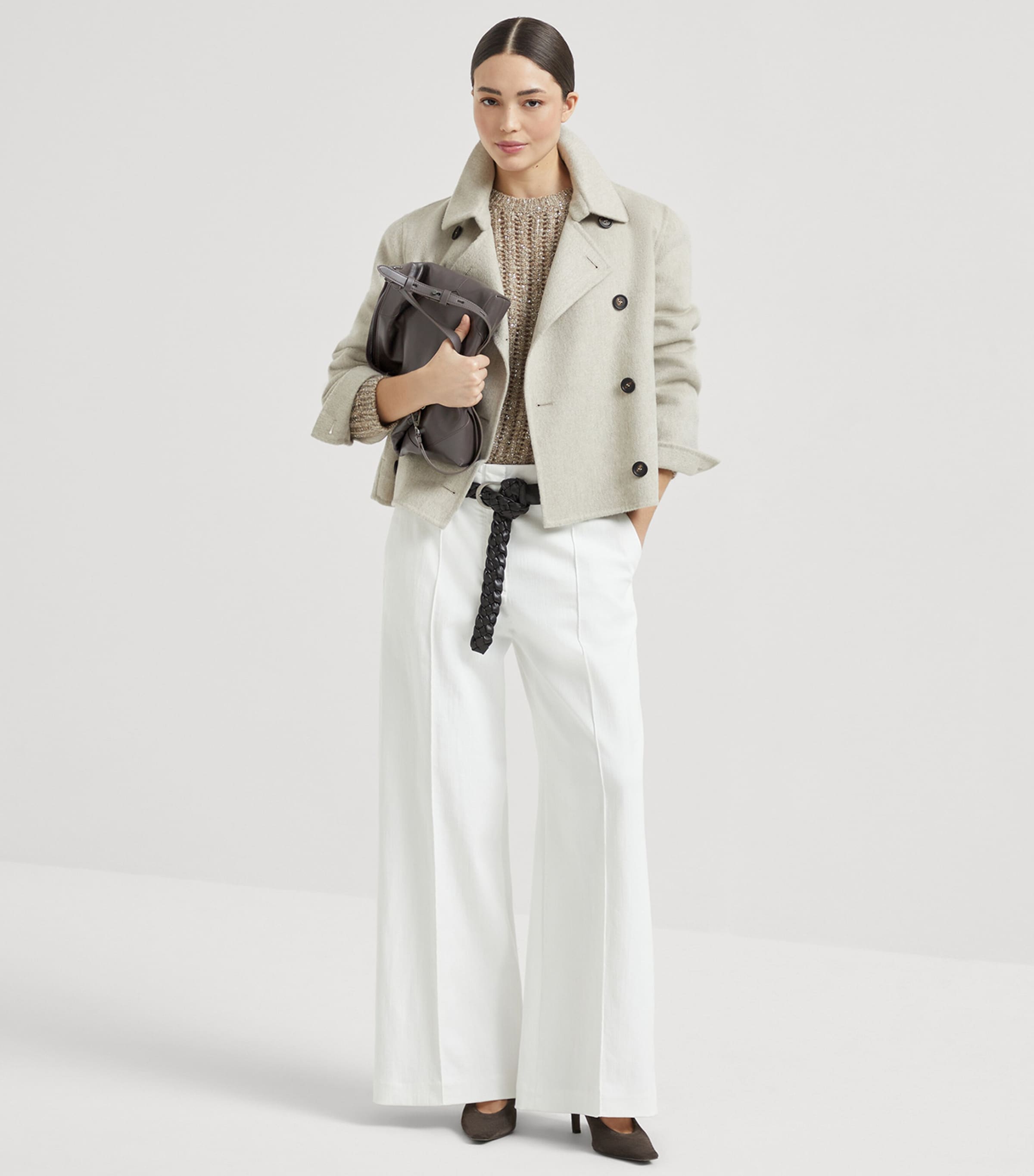 Stretch Cotton Flared Sartorial Trousers C600 Image 4