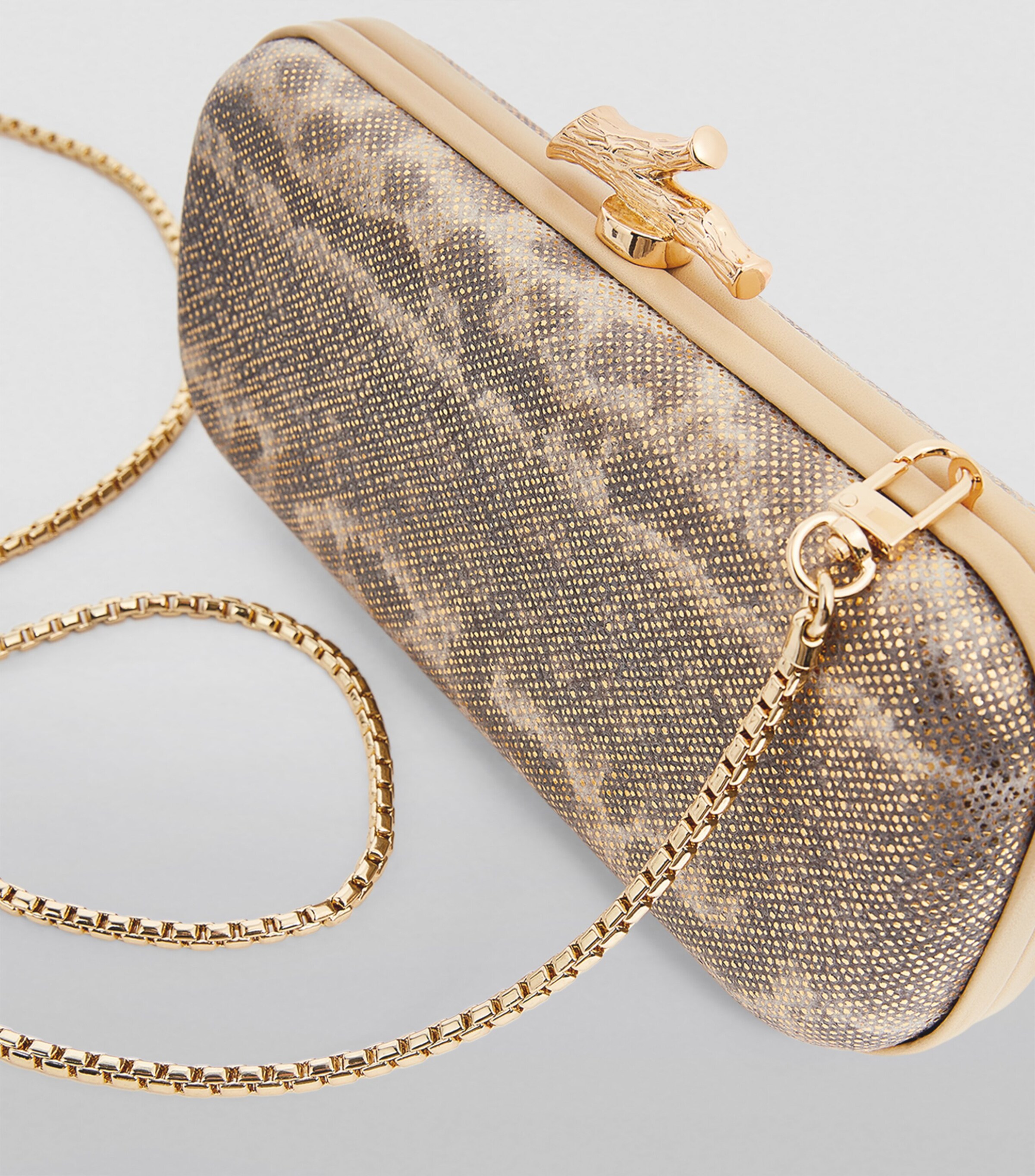 Maria Oliver Lizard Skin Emilia Clutch Bag Natural Corda Image 3